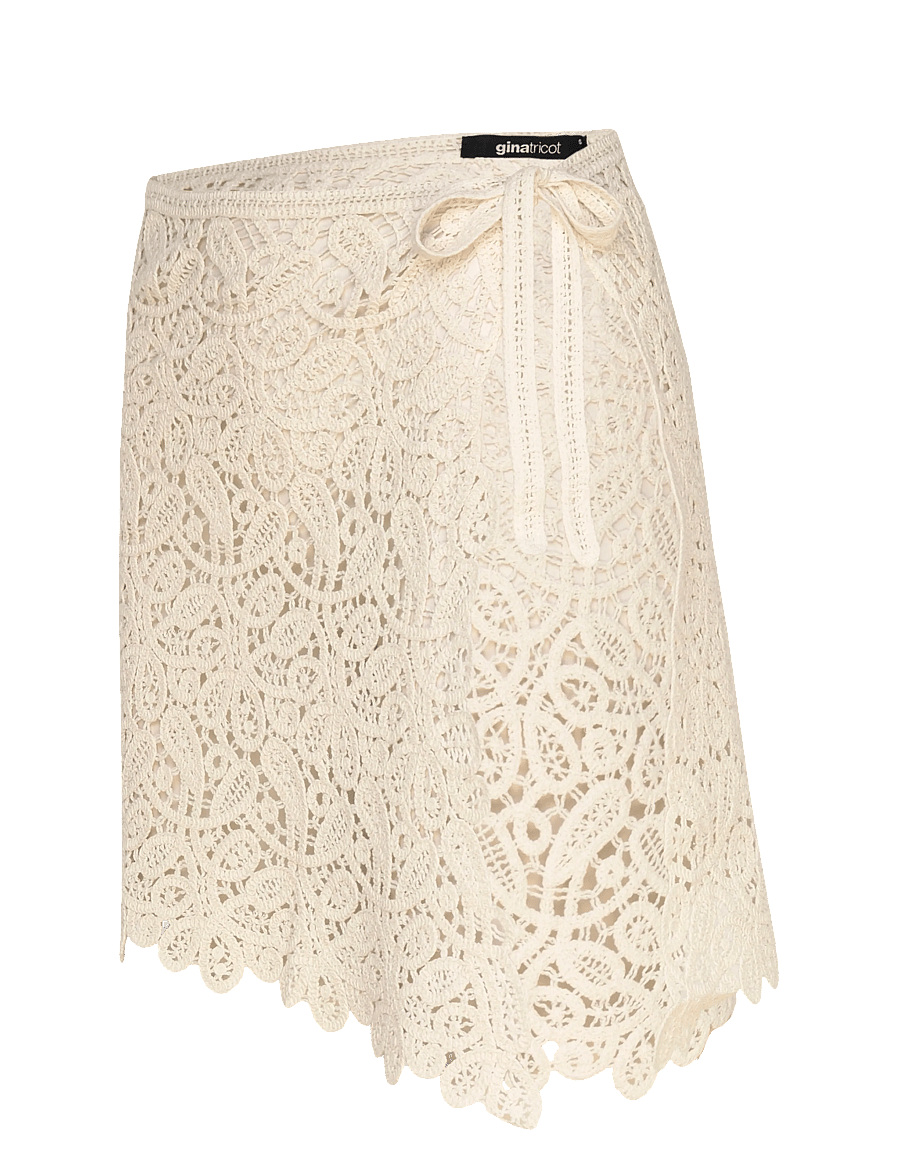 Gina Tricot - Knitted crochet apron skirt - strickröcke - cream (1047) - 2