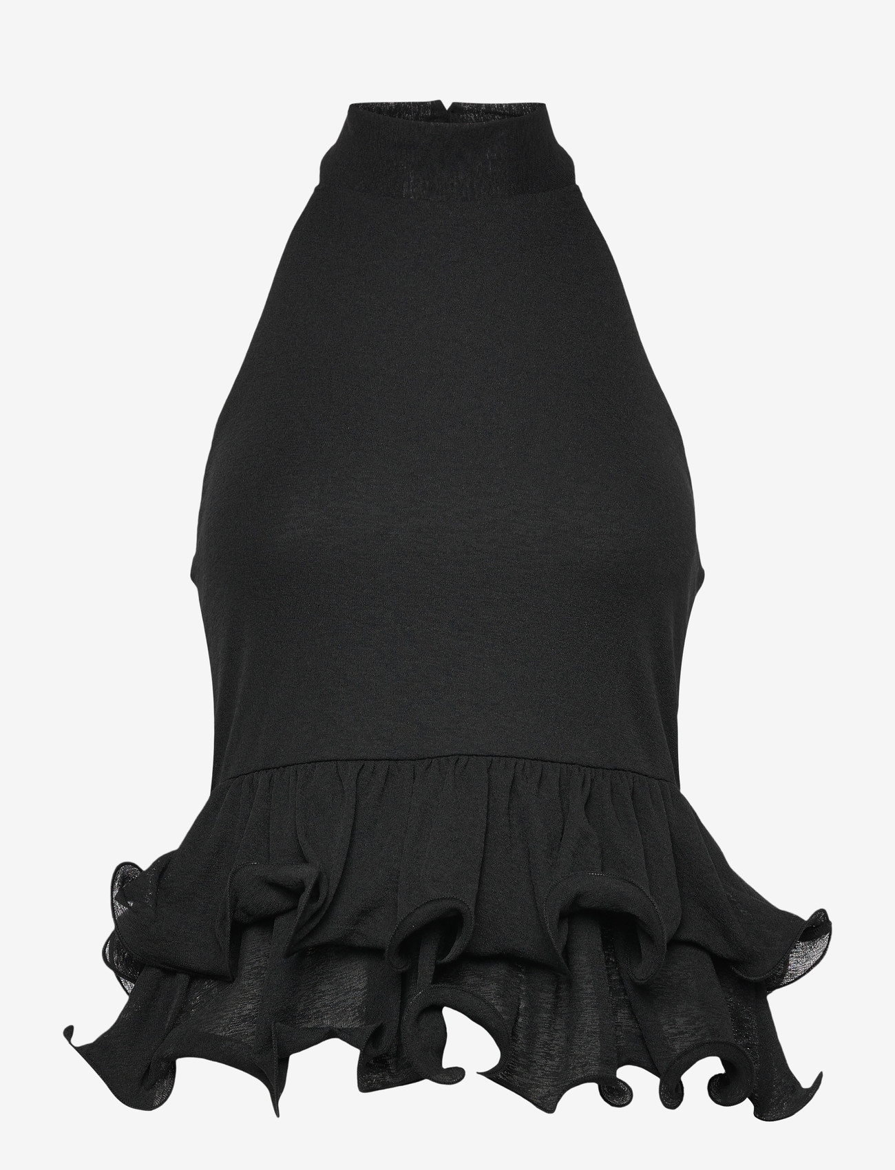 Gina Tricot - Halterneck ruffle top - black (9000) - 0