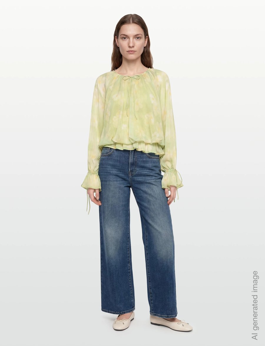 Gina Tricot - Wavy blouse - long sleeved blouses - aop (1440) - 0