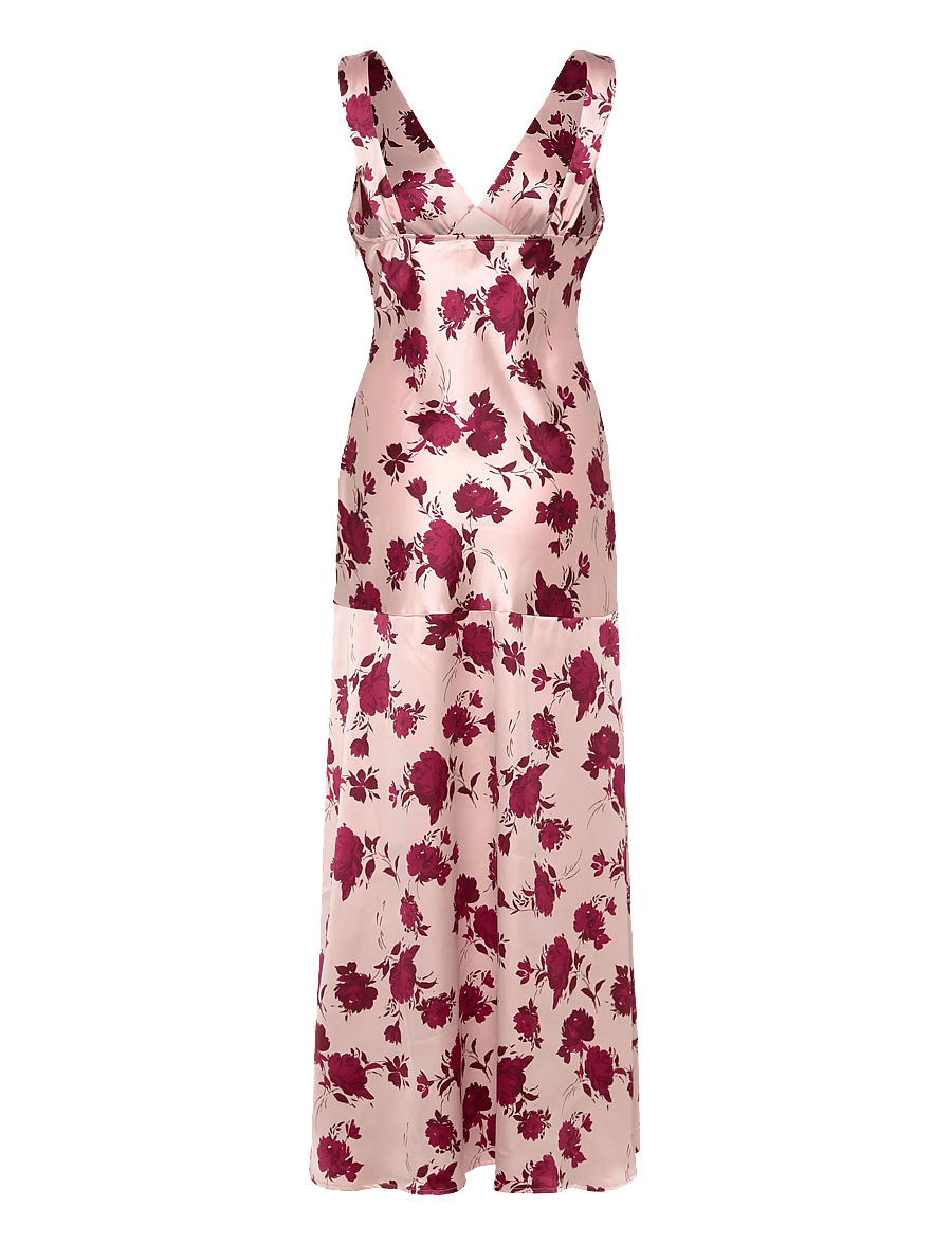 Gina Tricot - Sleeveless satin maxi dress - maxiklänningar - block flowers - 2