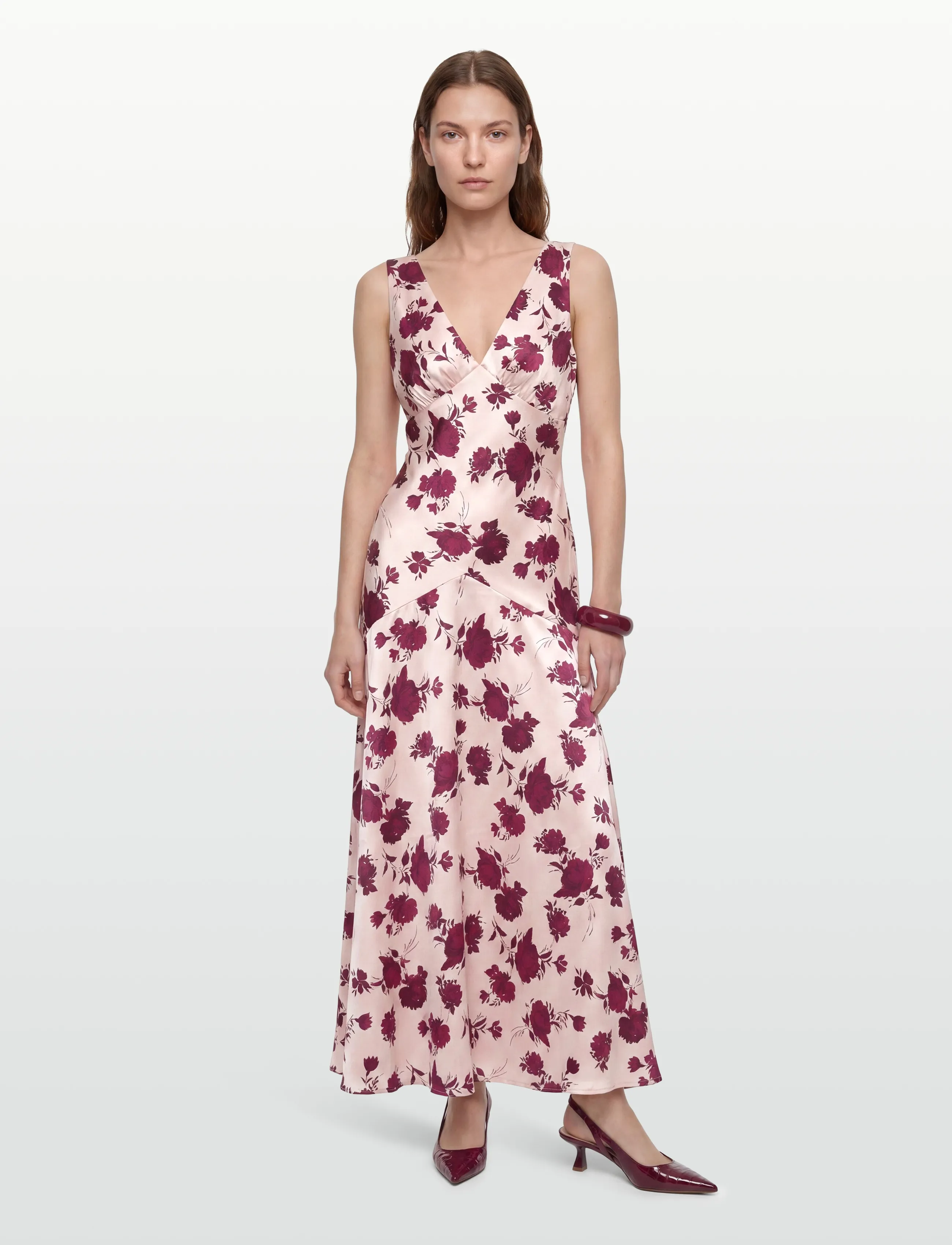 Gina Tricot Sleeveless Satin Maxi Dress, 40, Dresses, Rosa - Frauen