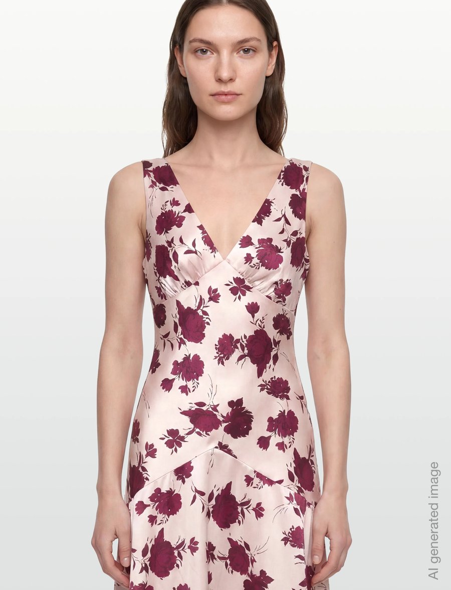 Gina Tricot - Sleeveless satin maxi dress - maxiklänningar - block flowers - 3