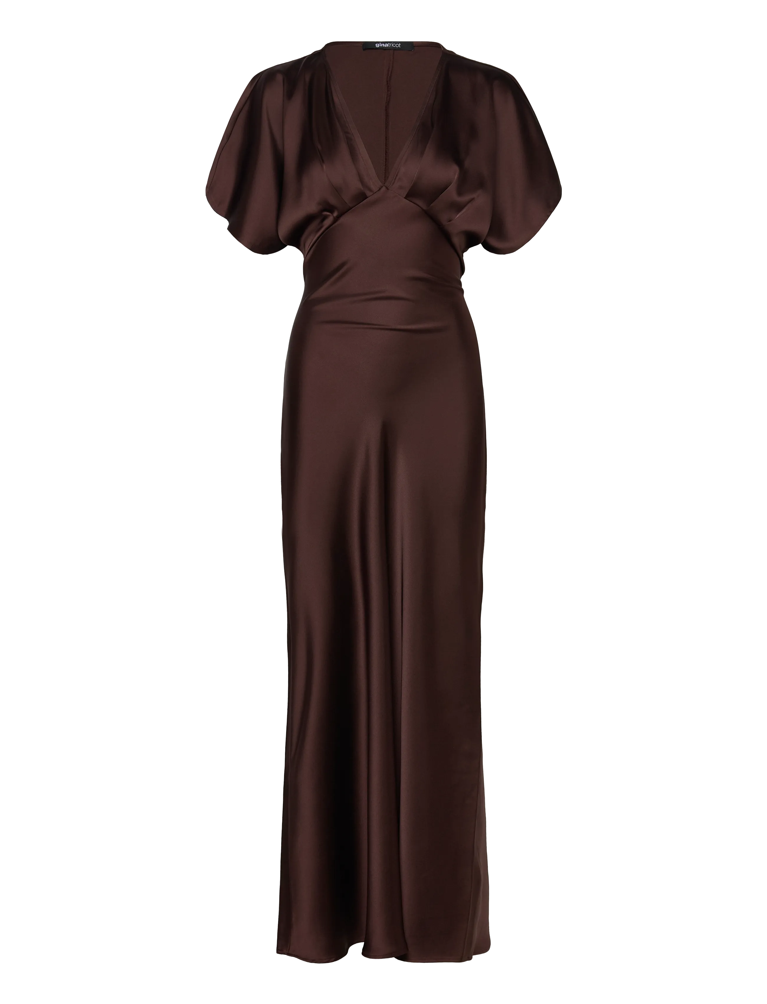 Gina Tricot Satin maxi dress - Tøj - BROWN / brown
