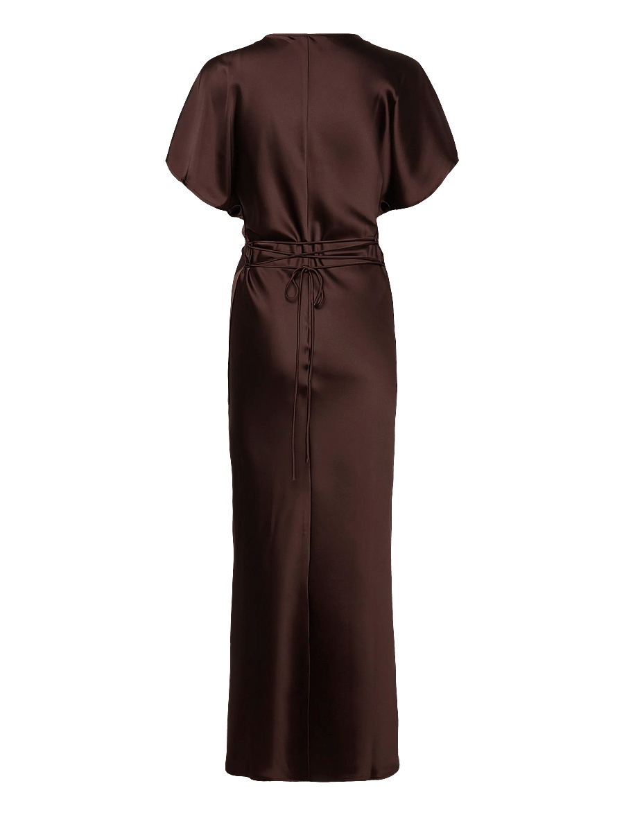 Gina Tricot - Satin maxi dress - aftenkjoler - brown - 1