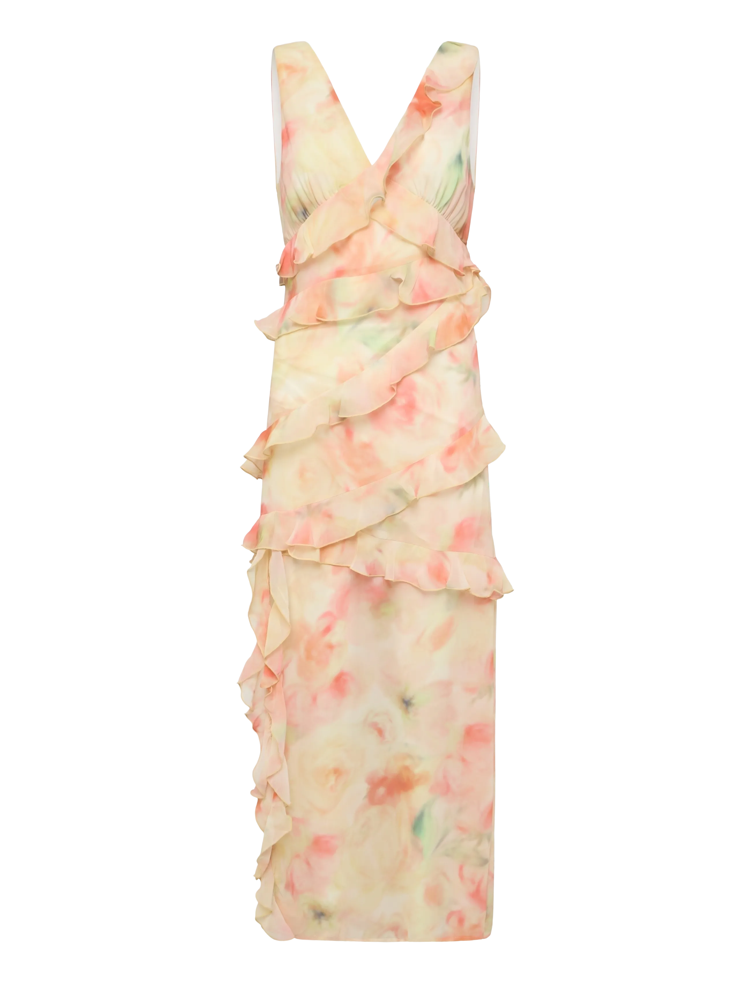 Gina Tricot - Frill maxi dress - watercolor flower (3591) - 1
