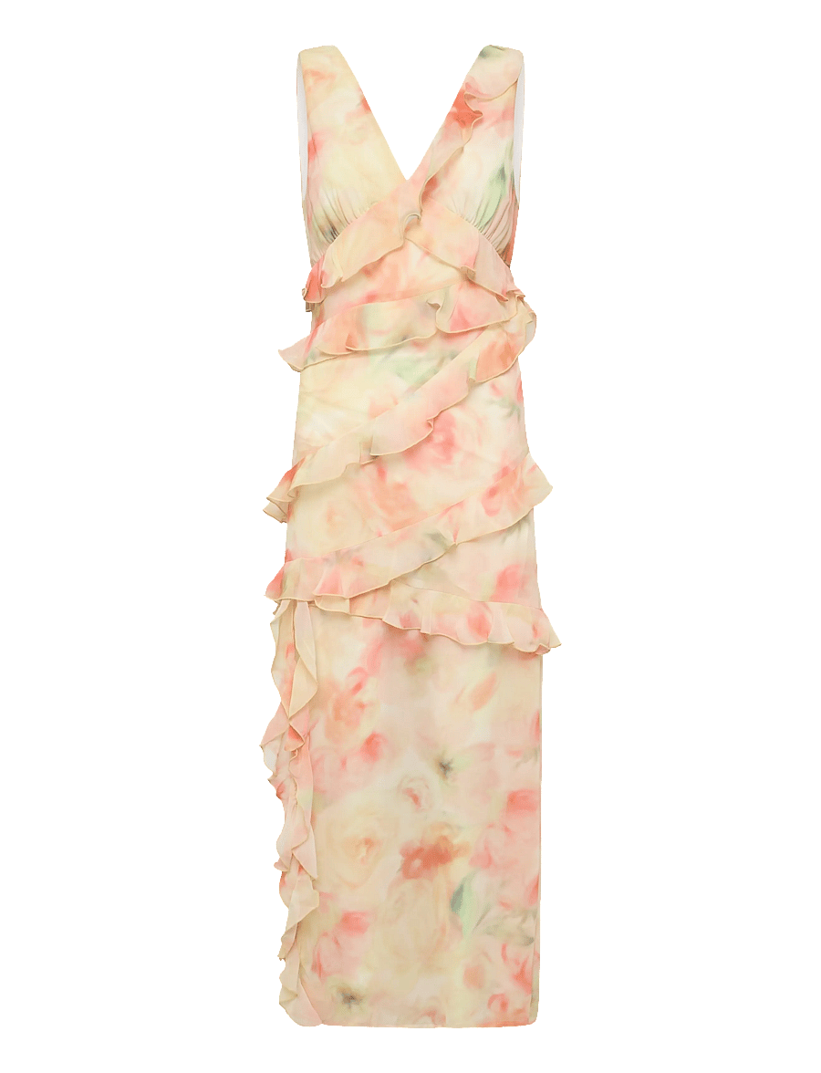 Gina Tricot - Frill maxi dress - watercolor flower (3591) - 1