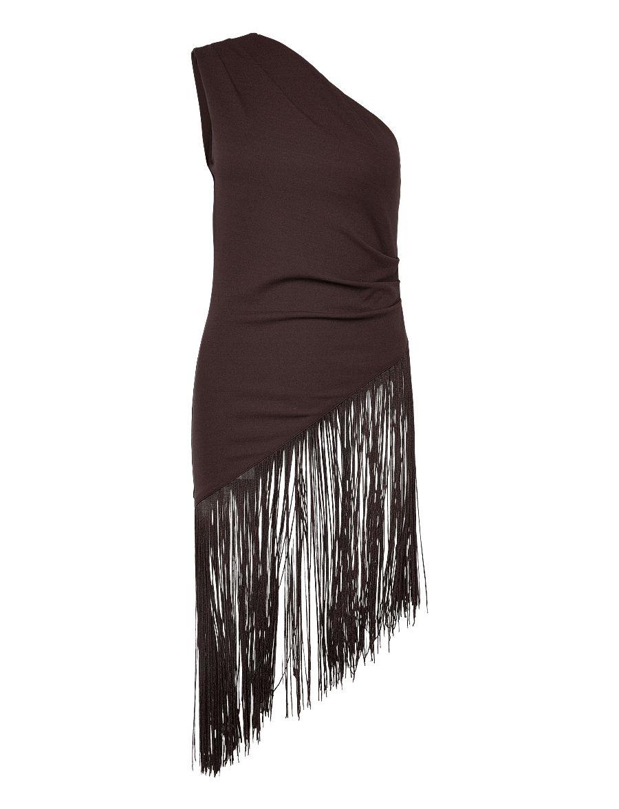 Gina Tricot - Fringe top - short dresses - chocolate plum (4015) - 0