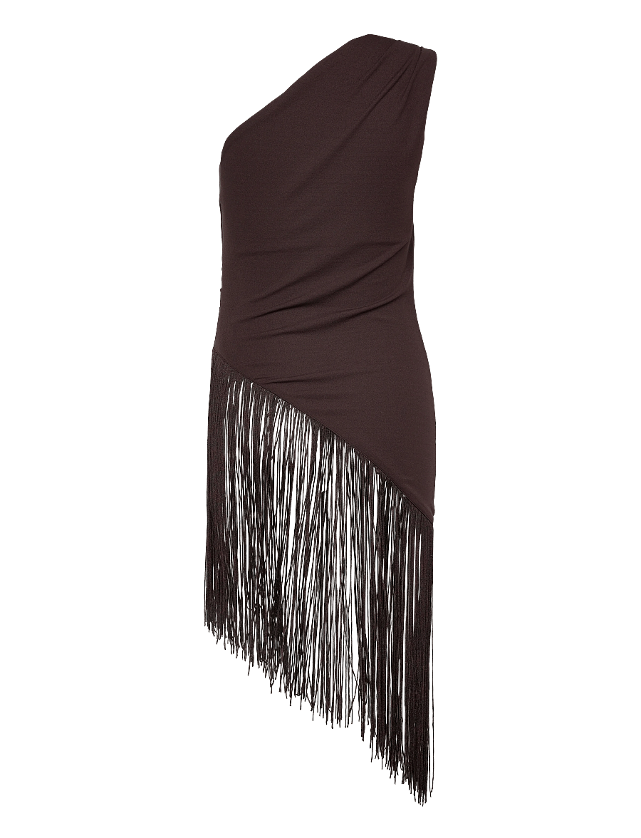 Gina Tricot - Fringe top - short dresses - chocolate plum (4015) - 1