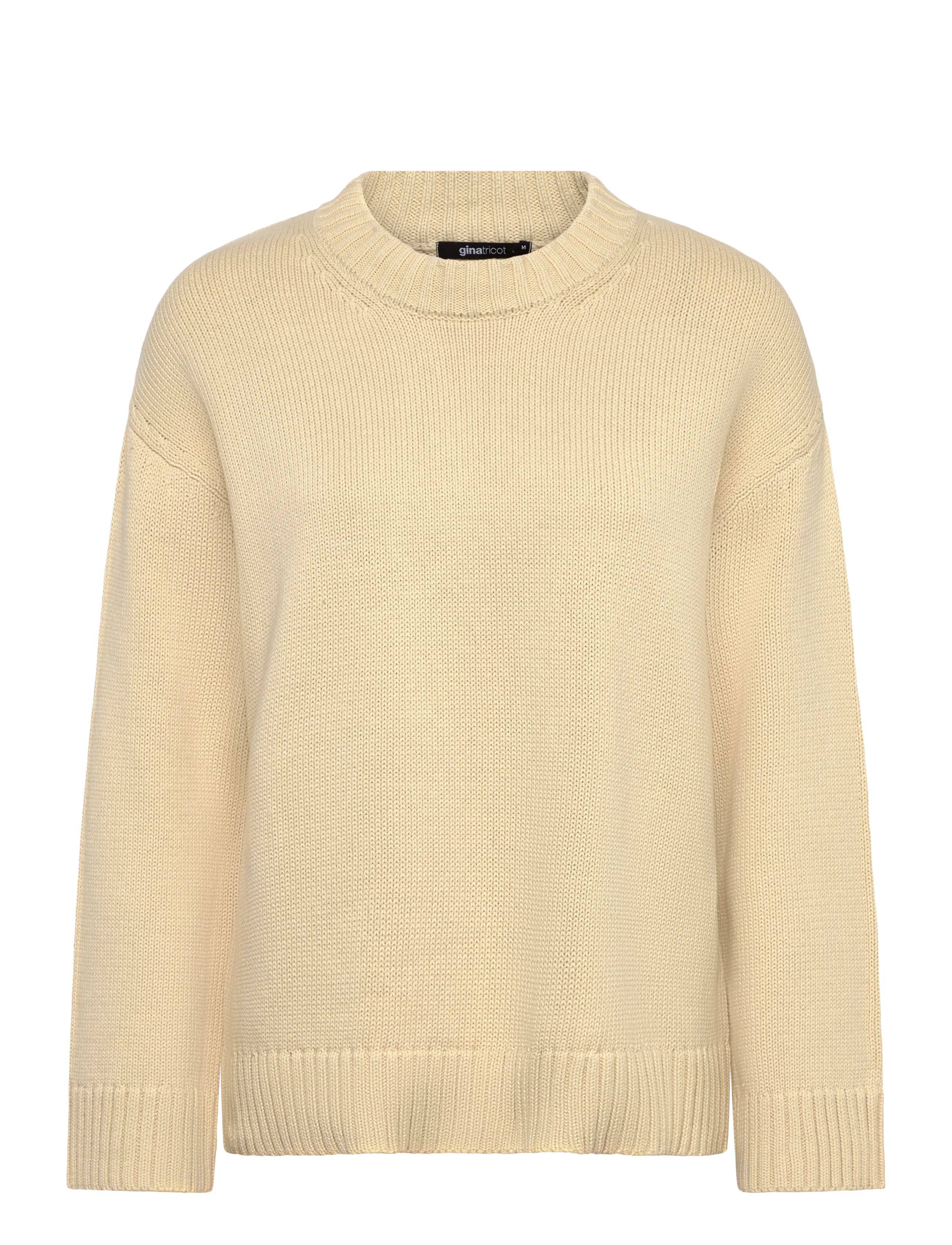 Gina Tricot Knitted cotton sweater - Tøj - ALMOND MILK (7059) / cream