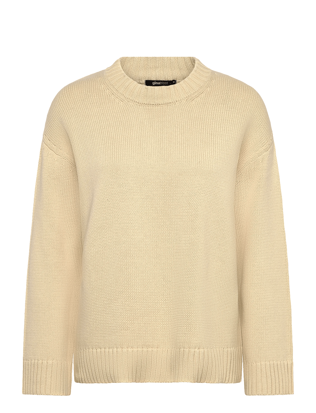 Knitted cotton sweater - ALMOND MILK (7059)
