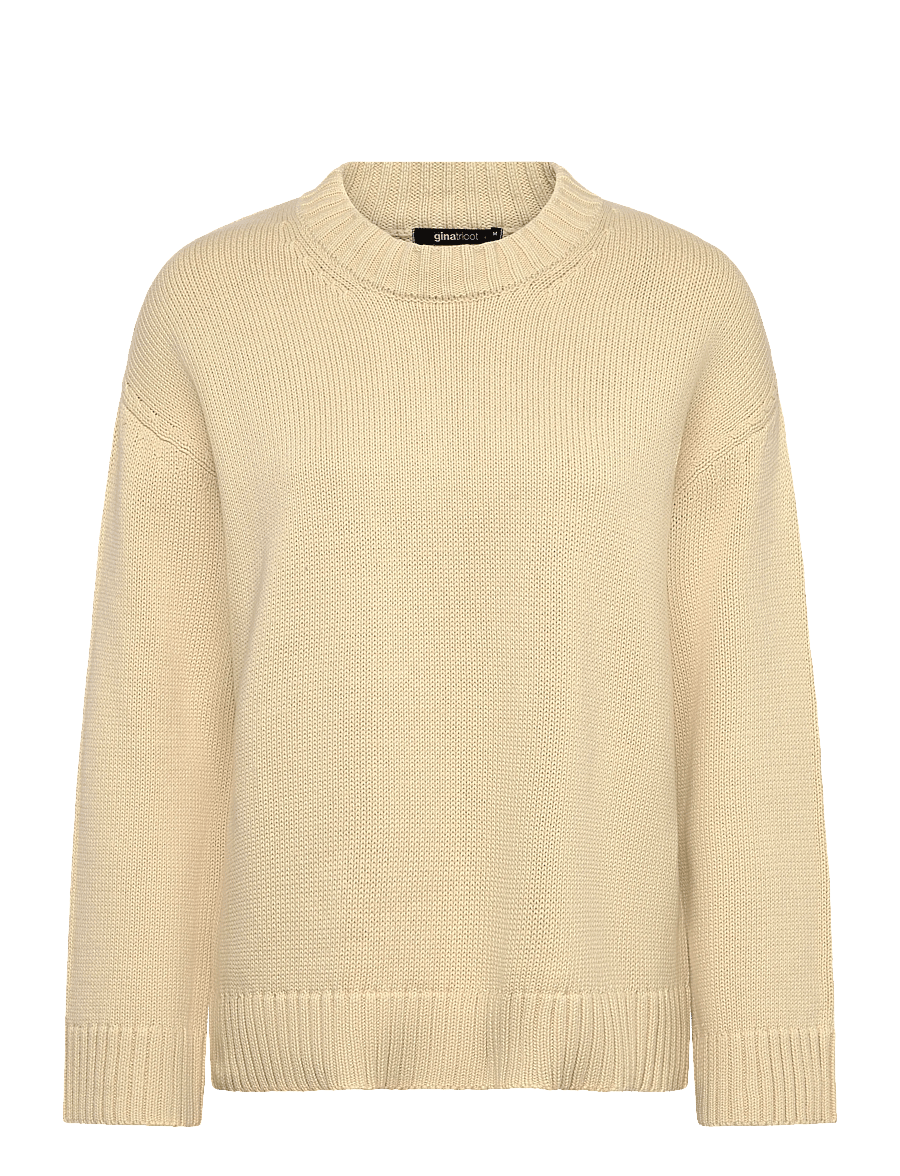 Gina Tricot - Knitted cotton sweater - striktrøjer - almond milk (7059) - 0