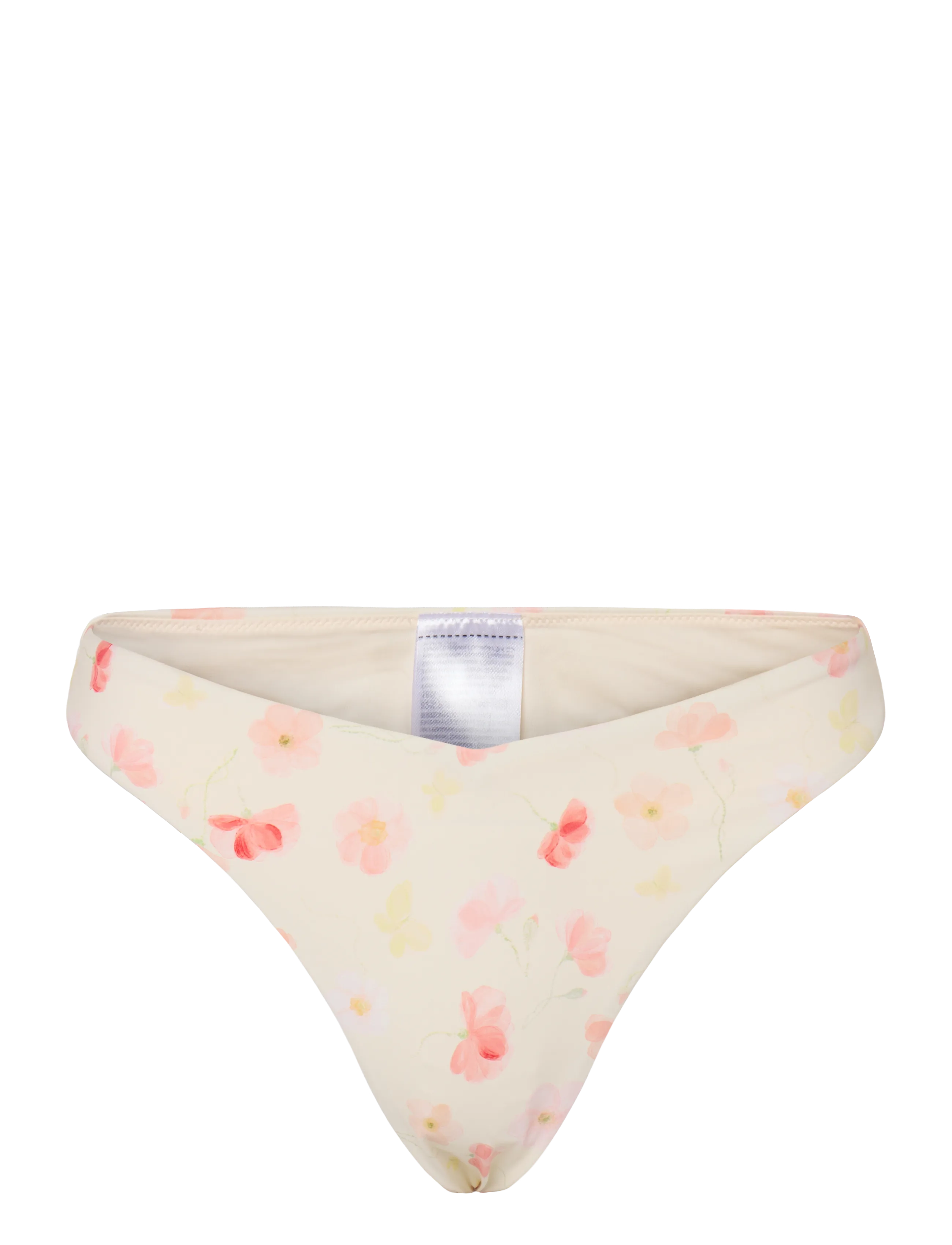 Gina Tricot High Bikini Thong, M, Unterteile, Creme - Waist Bikinis, Frauen