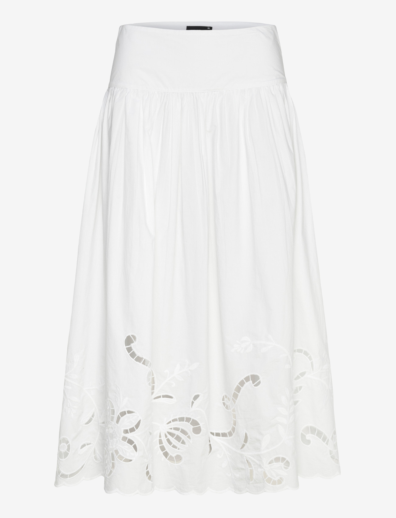 Gina Tricot - Poplin skirt - midi nederdele - white (1000) - 0