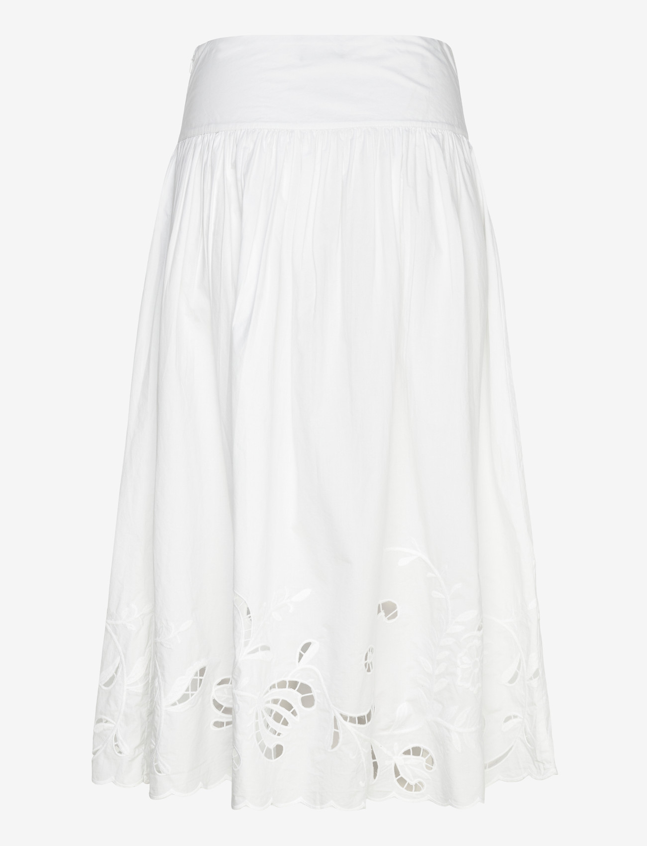 Gina Tricot - Poplin skirt - midi nederdele - white (1000) - 1
