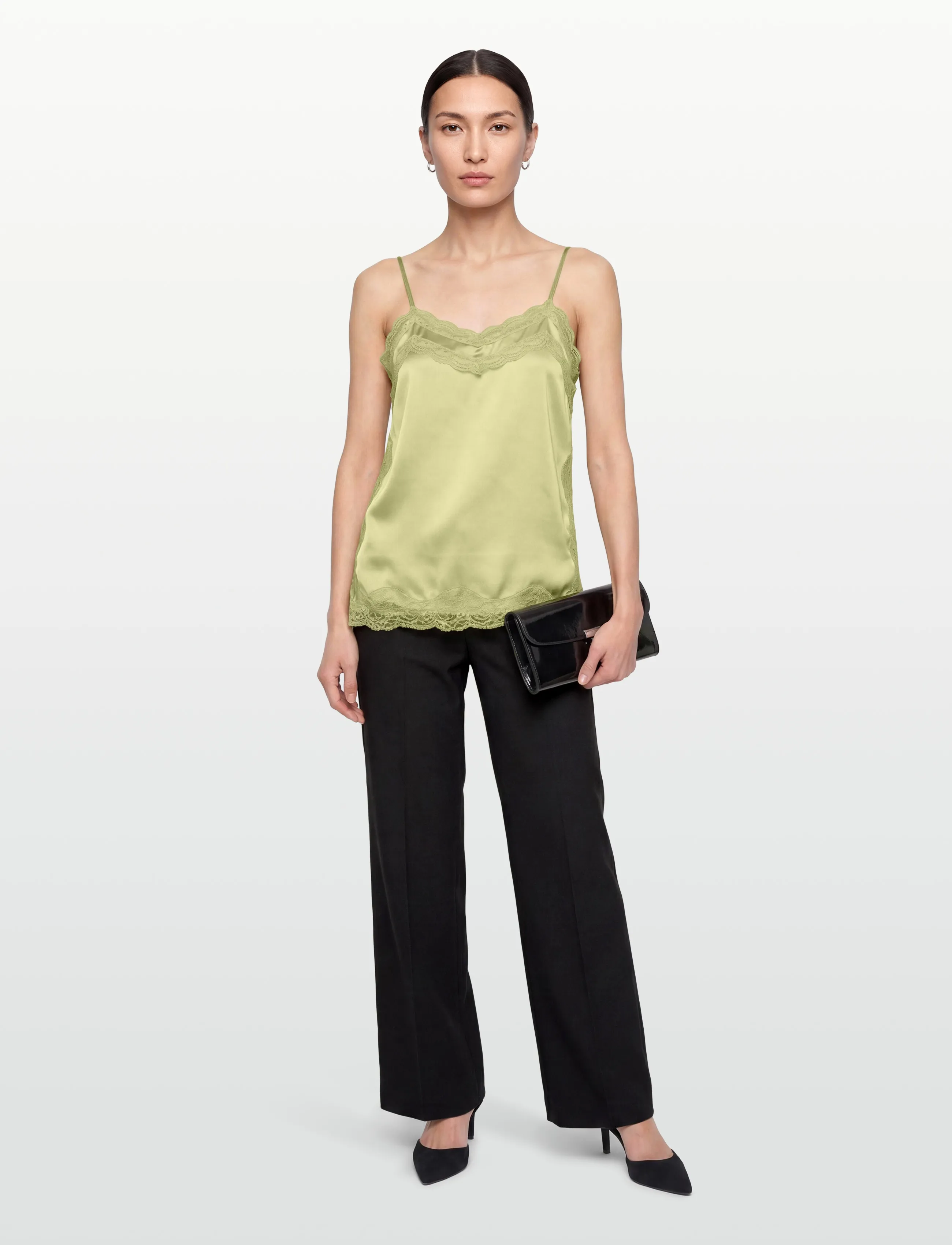 Gina Tricot Lace singlet - Sleeveless tops - GREEN GLOW (6050) / green