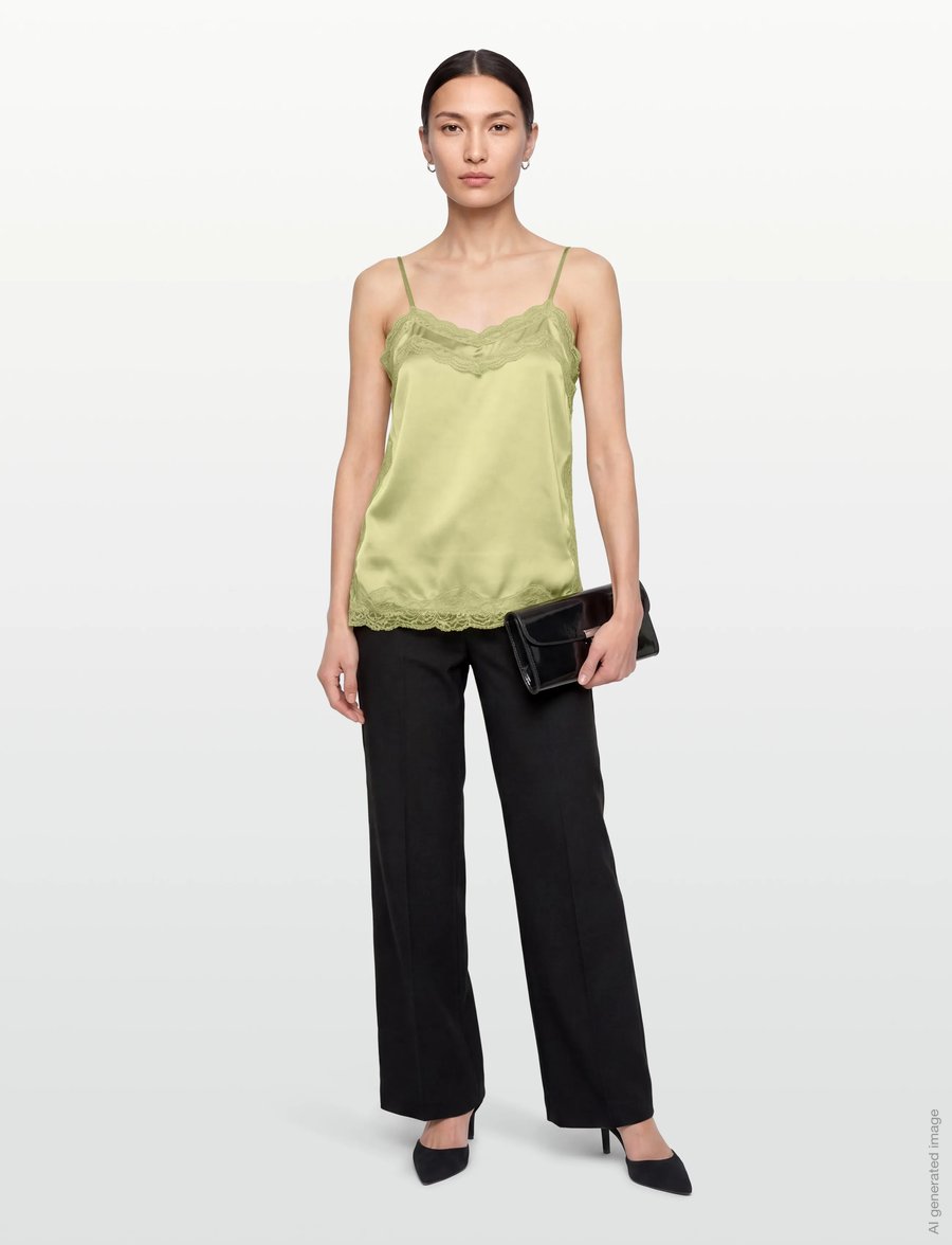 Gina Tricot - Lace singlet - Ärmellose tops - green glow (6050) - 0