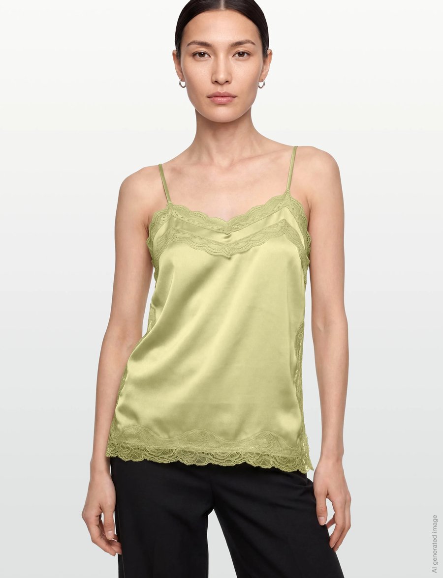 Gina Tricot - Lace singlet - Ärmellose tops - green glow (6050) - 5