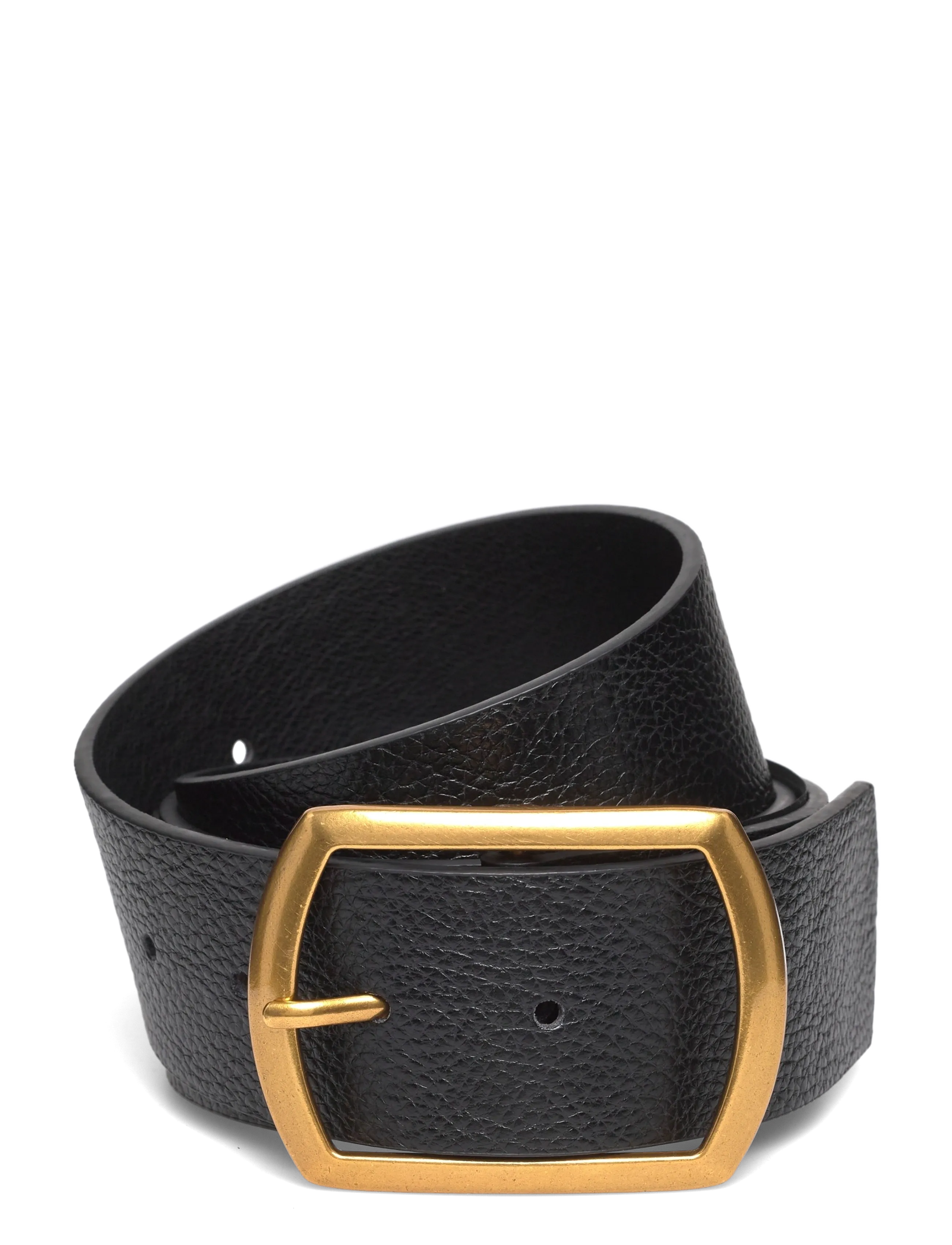 Gina Tricot Large buckle belt - Uus - BLACK/GOLD / black