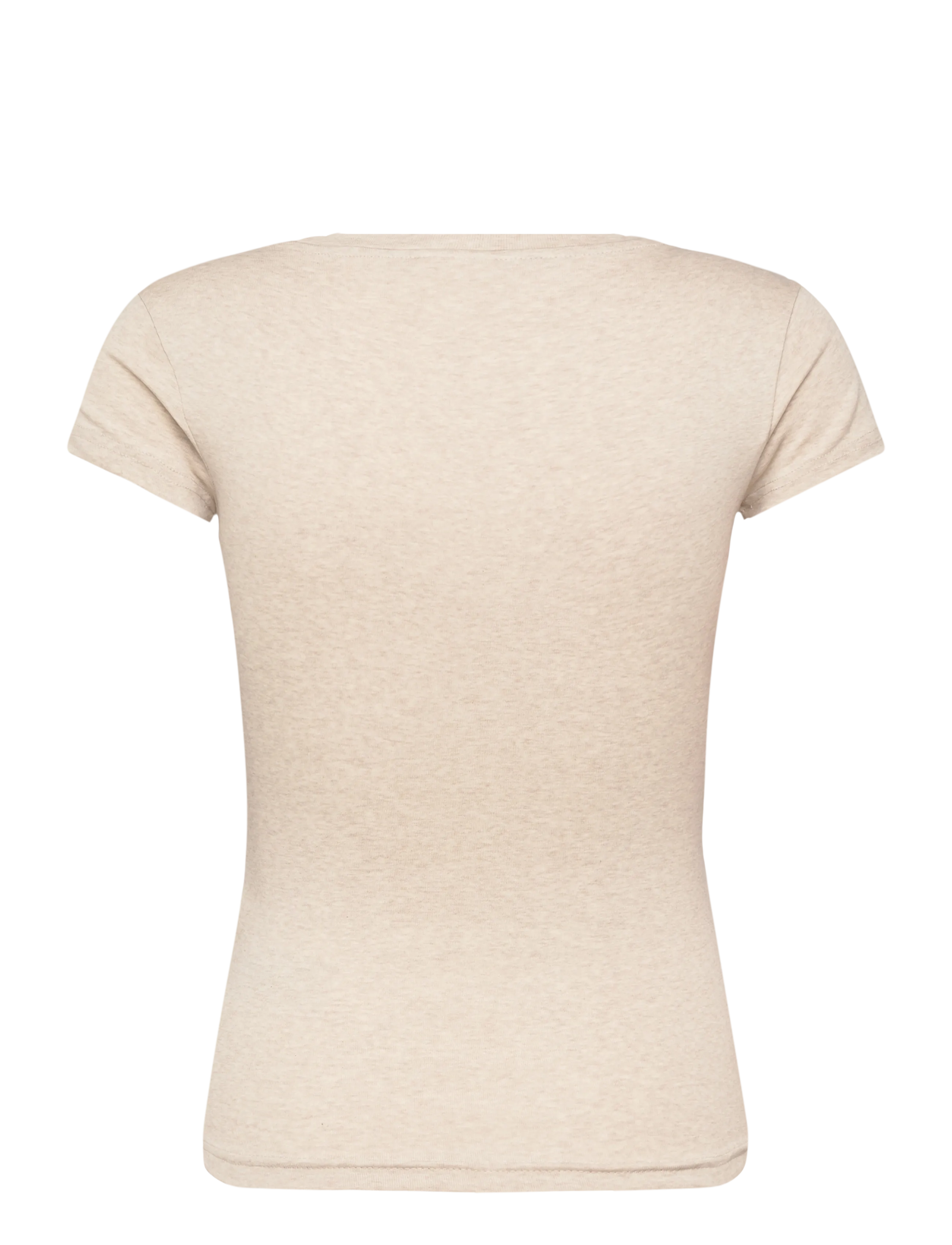 Gina Tricot - Perfect tight tee - t-särgid - beige melange (1186) - 2