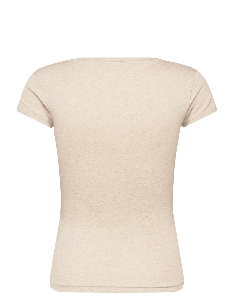 Gina Tricot - Perfect tight tee - t-shirts - beige melange (1186) - 2