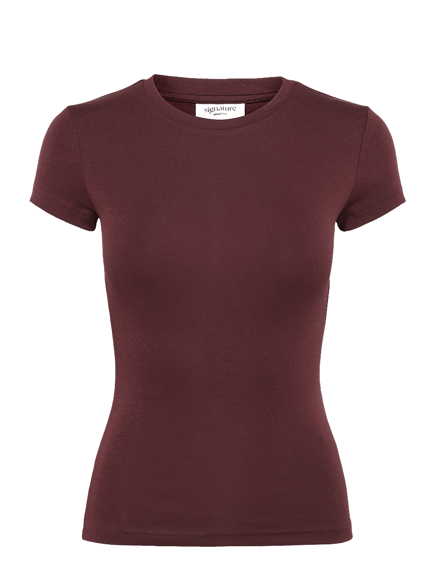 Gina Tricot - Perfect tight tee - t-särgid - decadent chocolate - 1