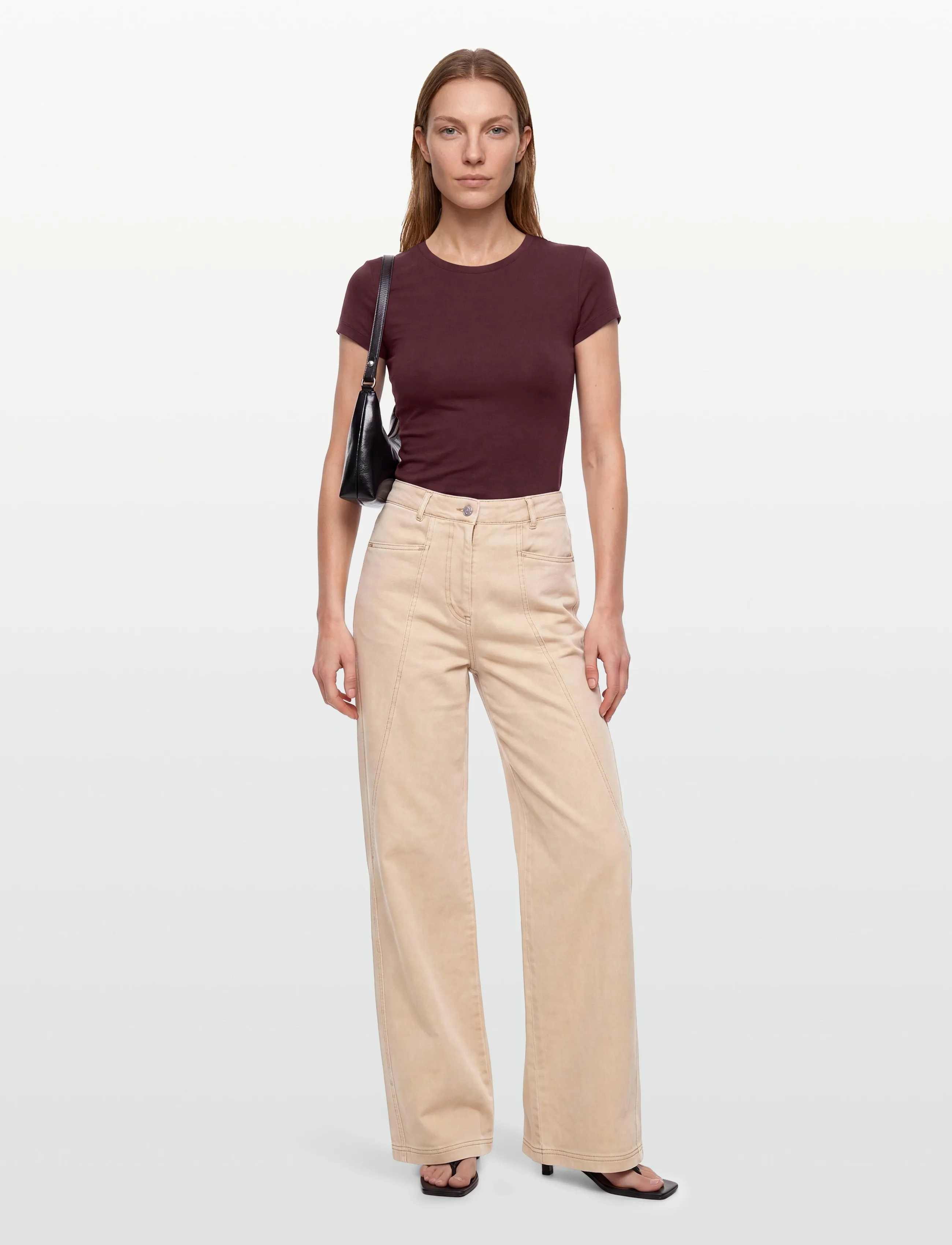 Gina Tricot - Perfect tight tee - t-särgid - decadent chocolate - 0