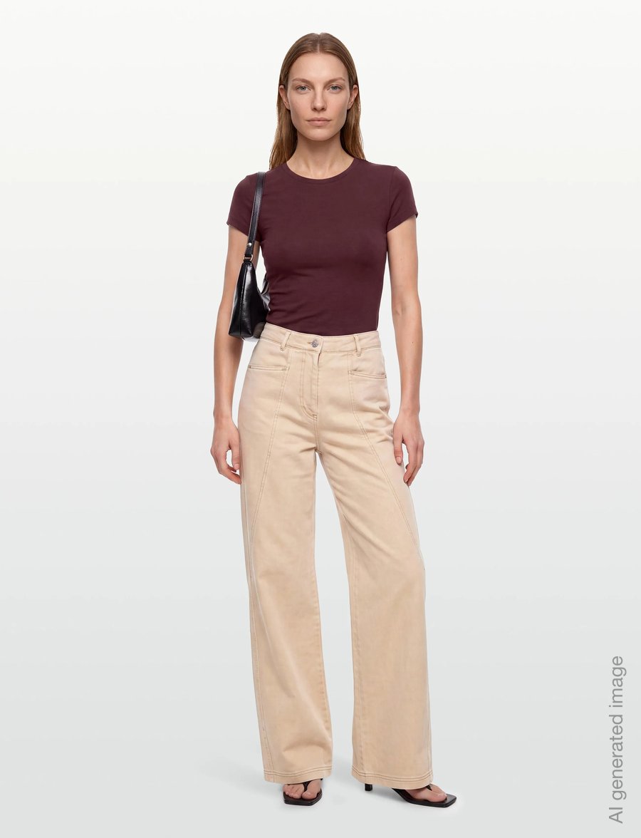 Gina Tricot - Perfect tight tee - t-särgid - decadent chocolate - 0