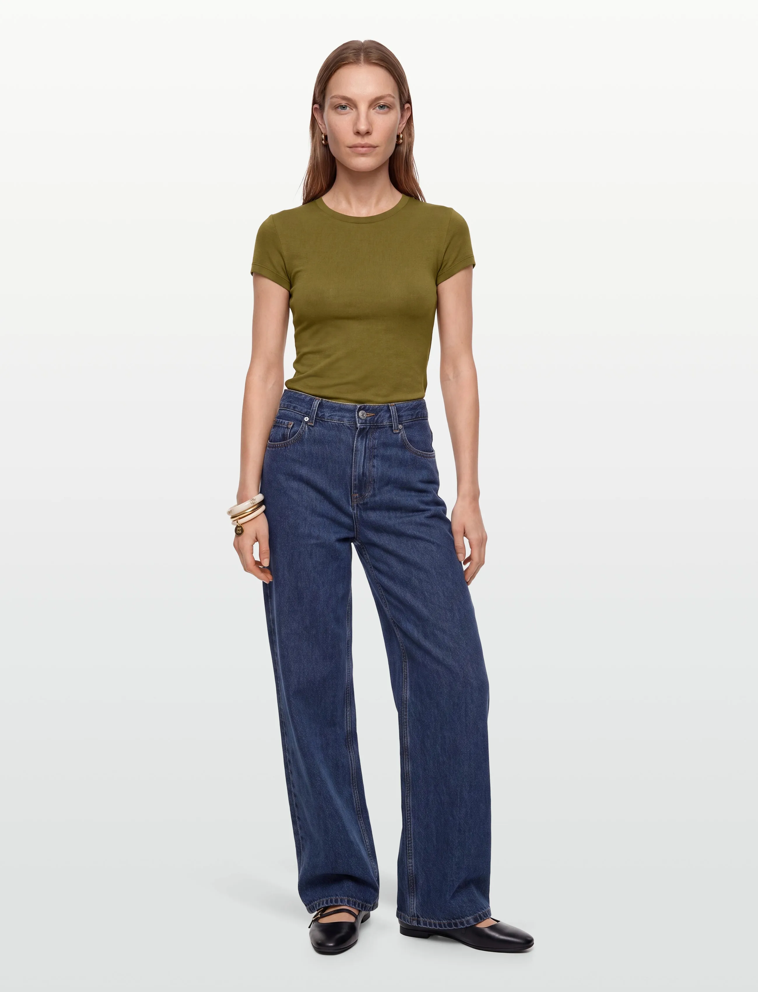 Gina Tricot - Perfect tight tee - t-shirts - fir green - 0