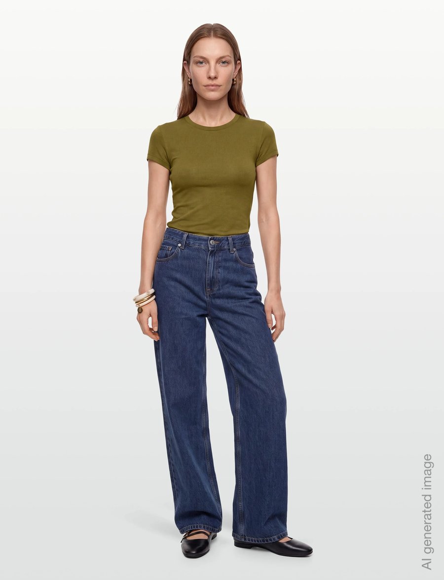 Gina Tricot - Perfect tight tee - t-shirts - fir green - 0