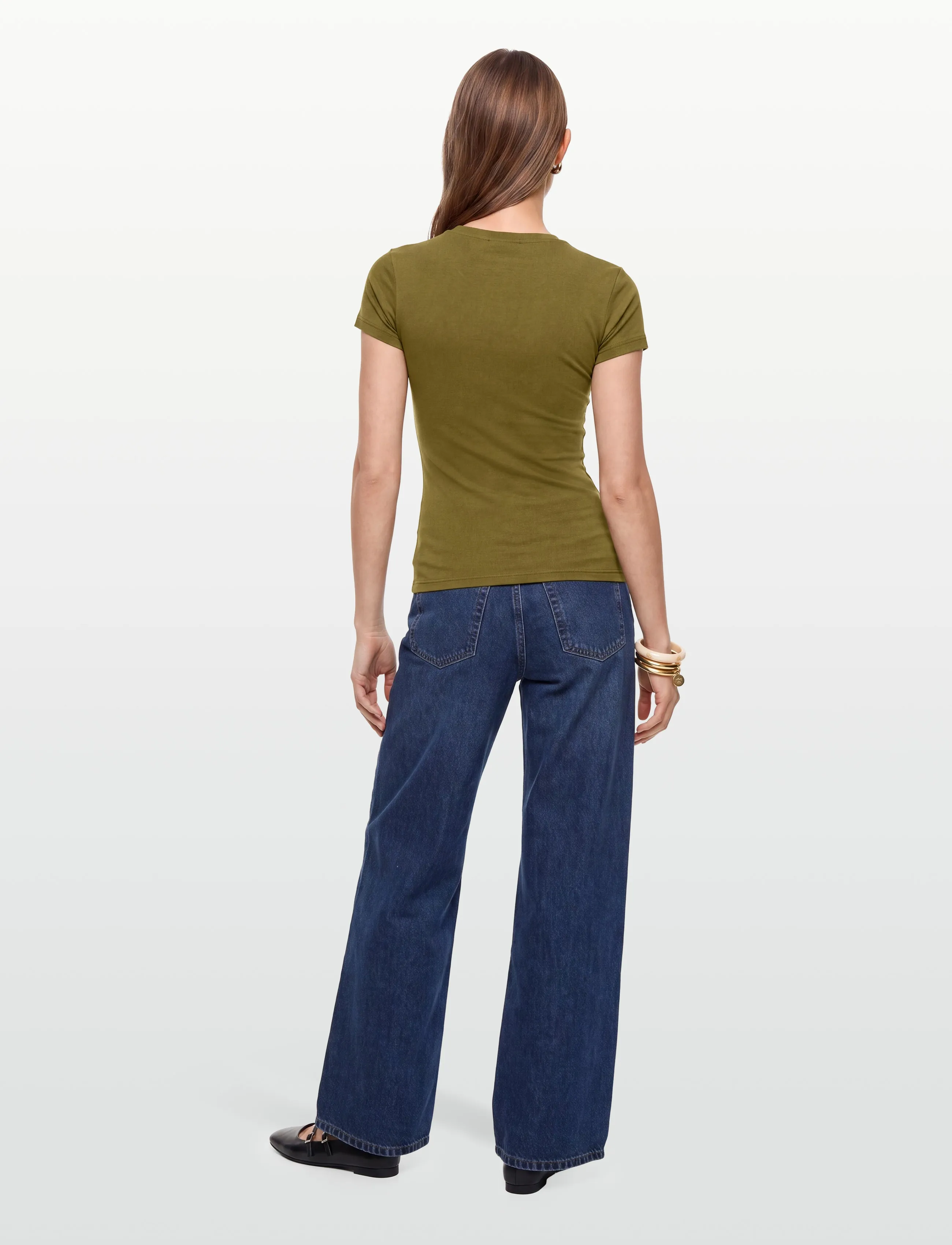 Gina Tricot - Perfect tight tee - t-shirts - fir green - 4