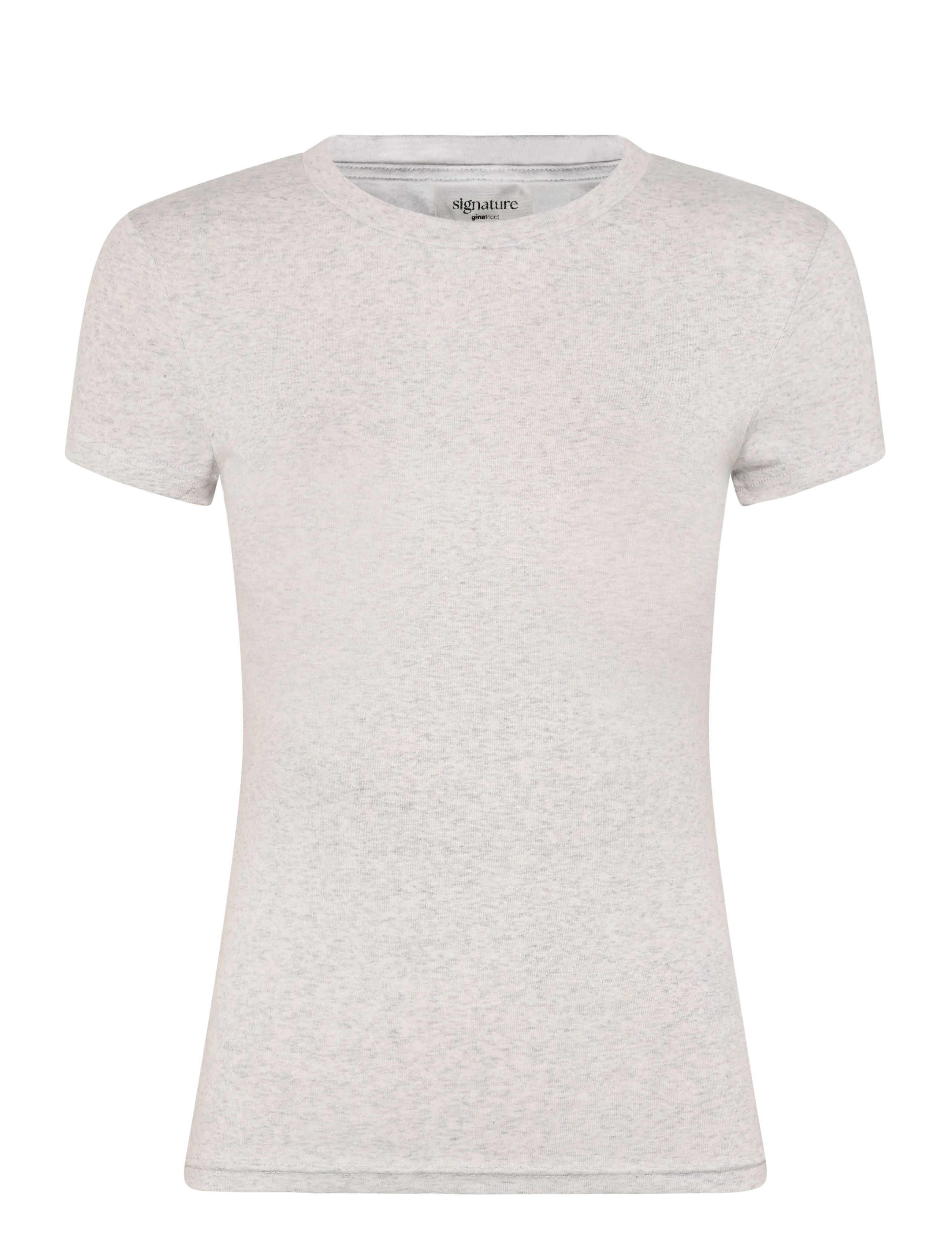 Gina Tricot Perfect tight tee - T-Shirts & Tops - LT GREY MELANGE / grey