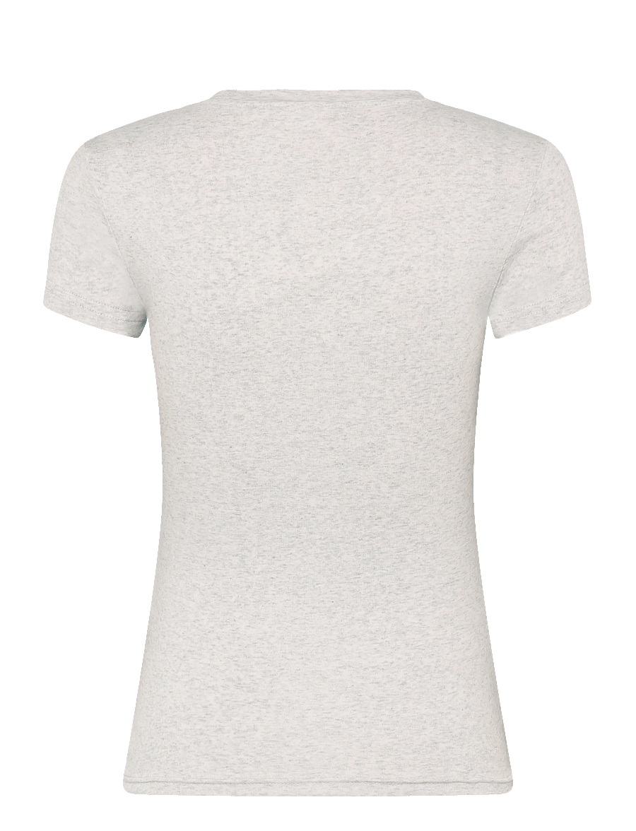 Gina Tricot - Perfect tight tee - t-shirts - lt grey melange - 2