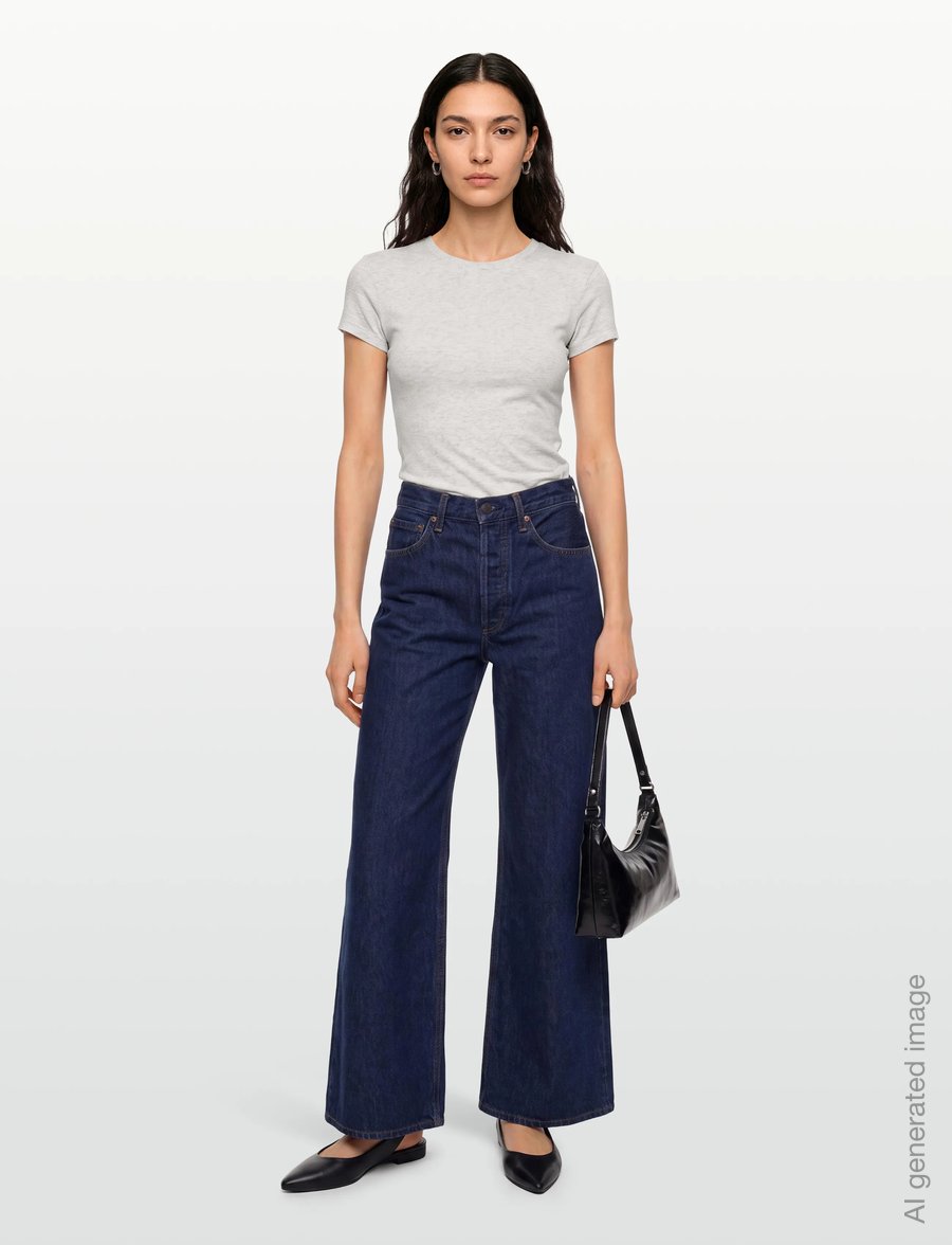 Gina Tricot - Perfect tight tee - t-shirts - lt grey melange - 0