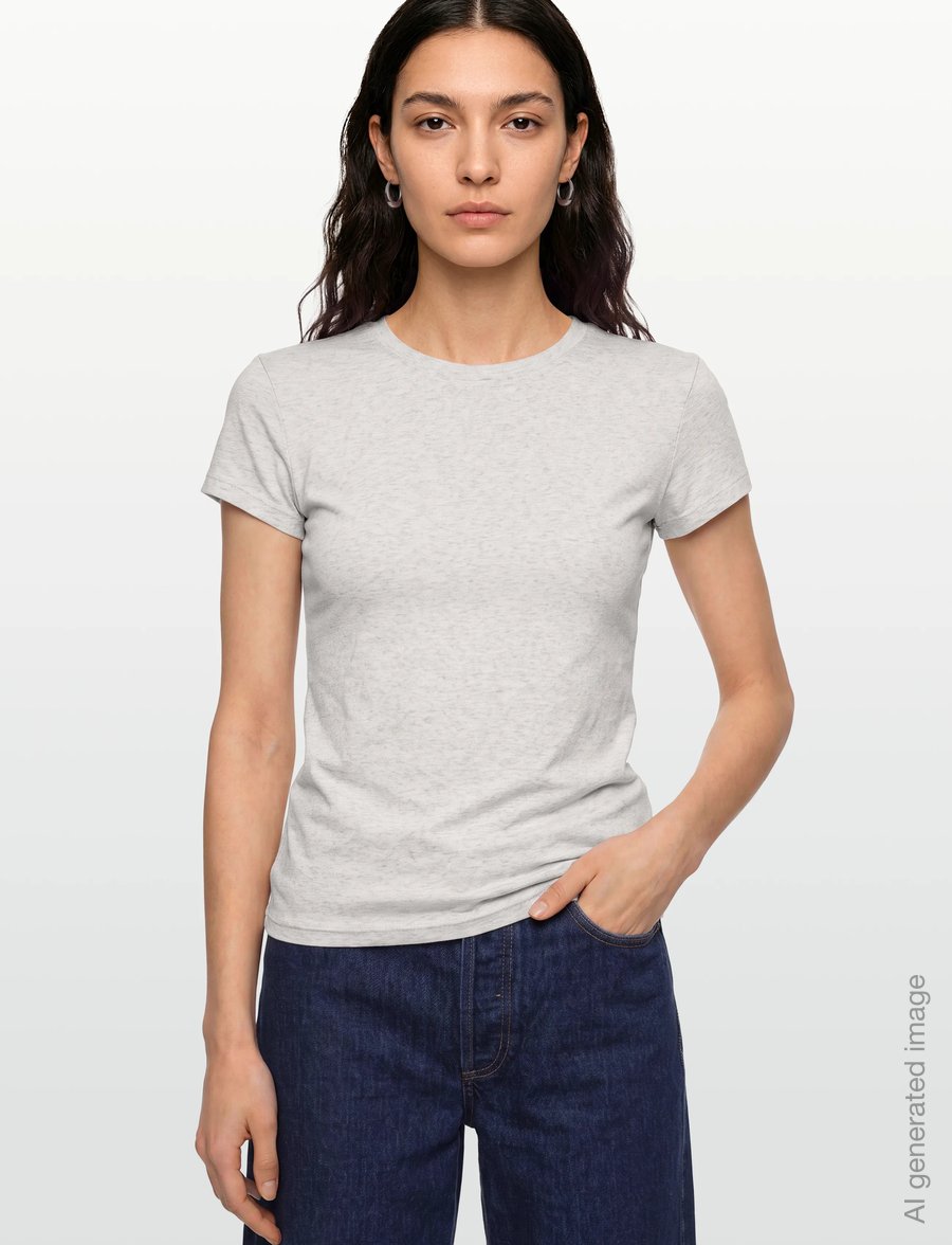 Gina Tricot - Perfect tight tee - t-shirts - lt grey melange - 3