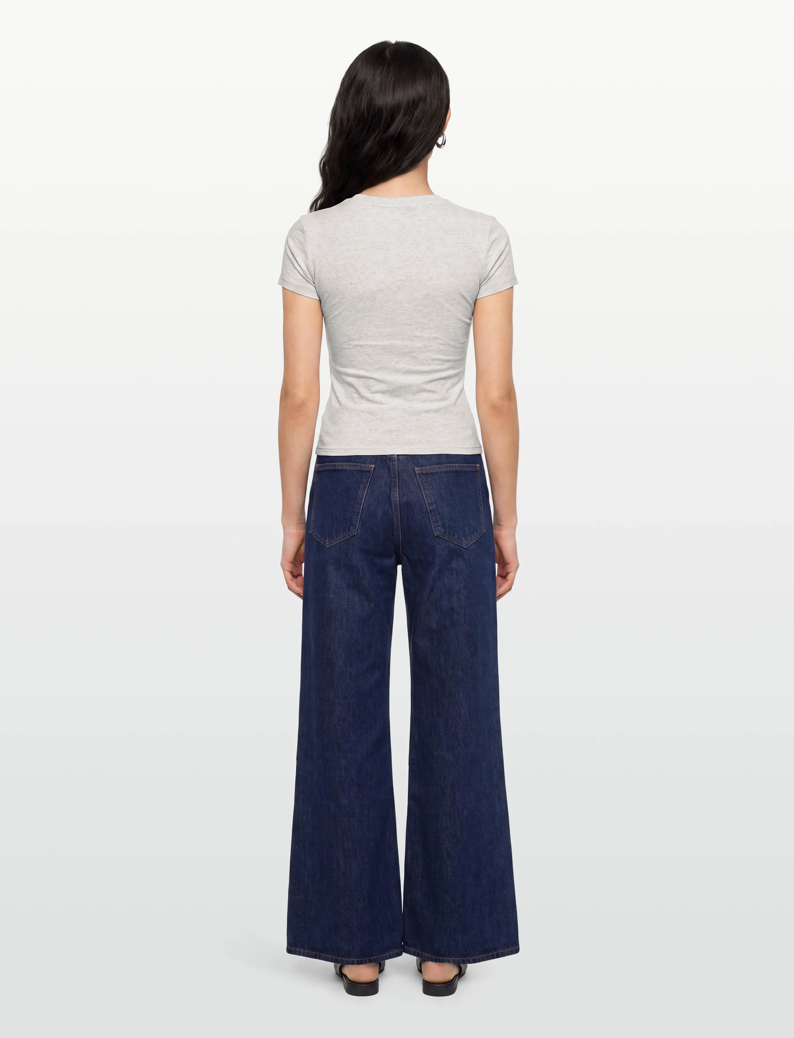 Gina Tricot - Perfect tight tee - t-shirts - lt grey melange - 4