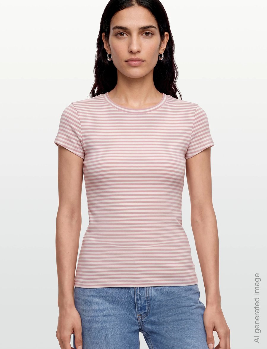 Gina Tricot - Perfect tight tee - t-shirts - pink stripe - 3