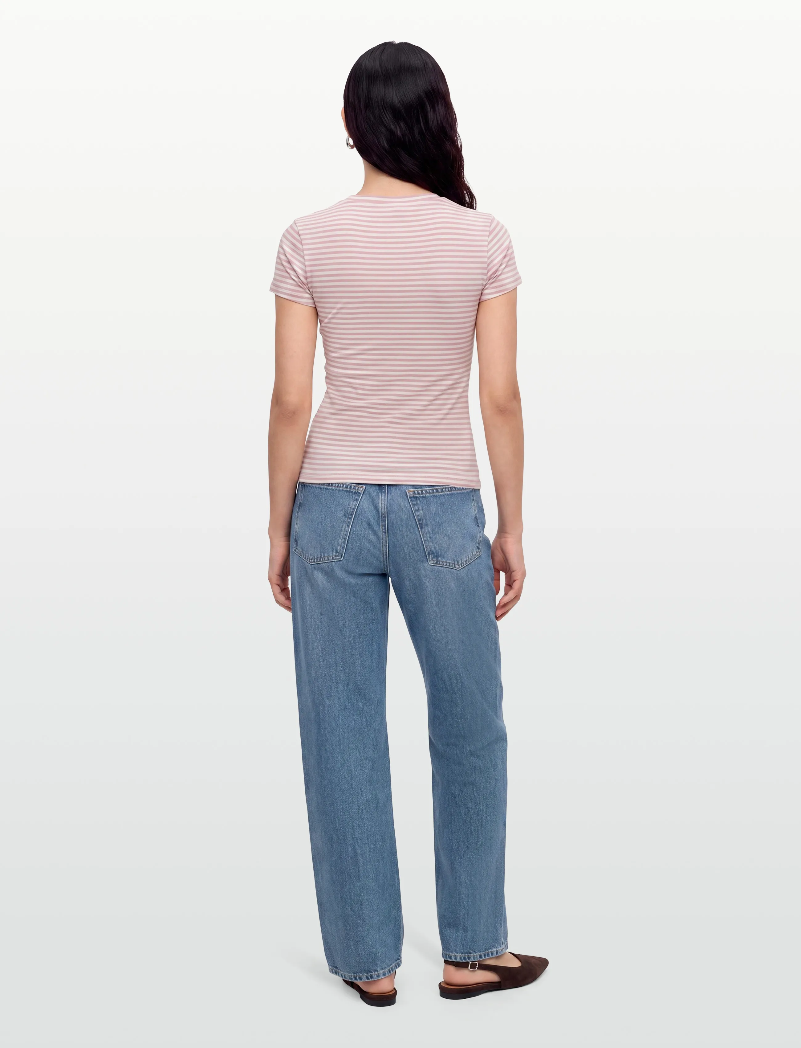 Gina Tricot - Perfect tight tee - t-shirts - pink stripe - 4