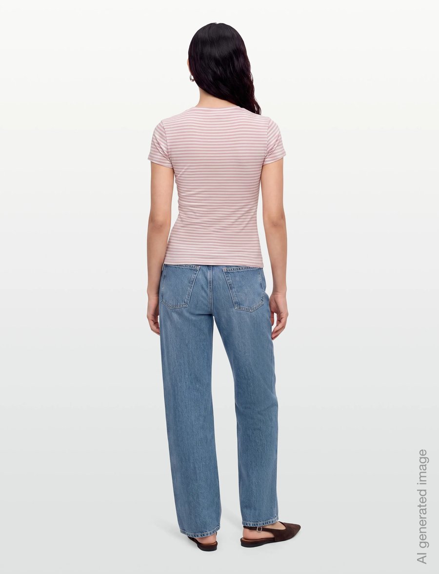 Gina Tricot - Perfect tight tee - t-shirts - pink stripe - 4