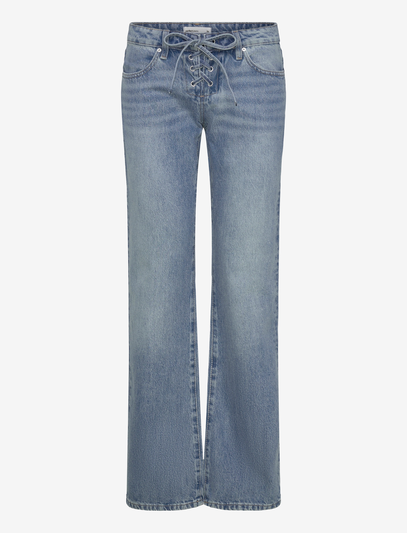 Gina Tricot - Lacing jeans - straight jeans - lt blue (5150) - 0