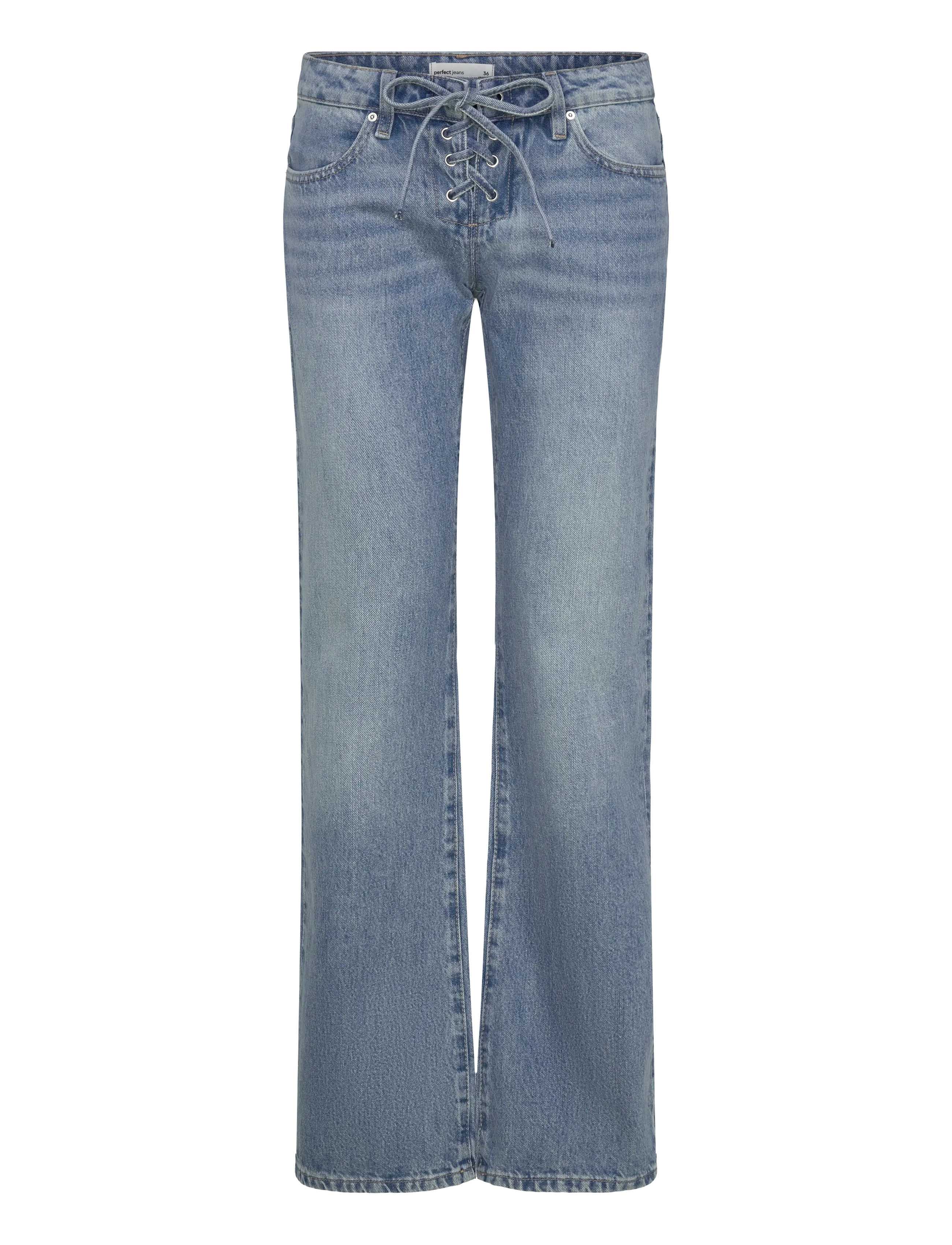 Gina Tricot Lacing jeans - Tøj - LT BLUE (5150) / blue