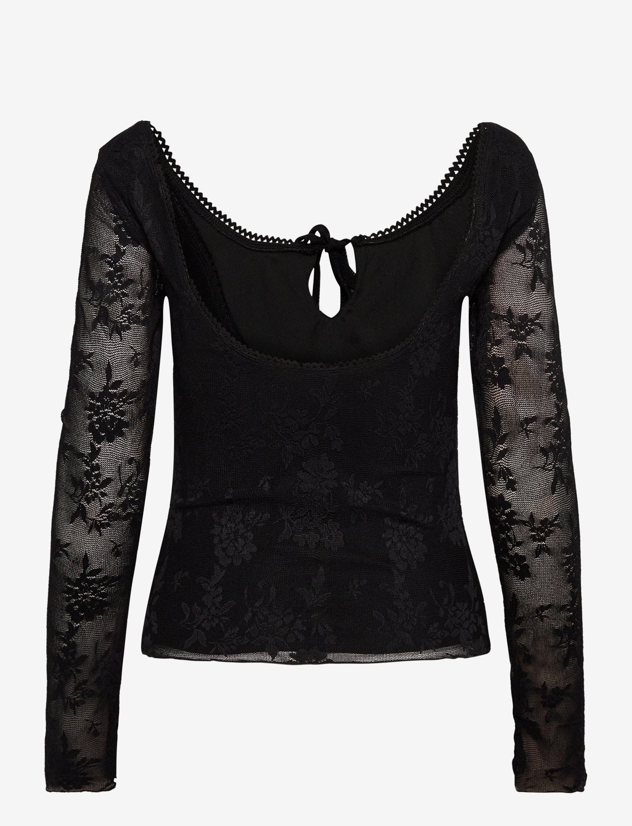 Gina Tricot - Scoop neck top - langärmlige blusen - black (9000) - 1