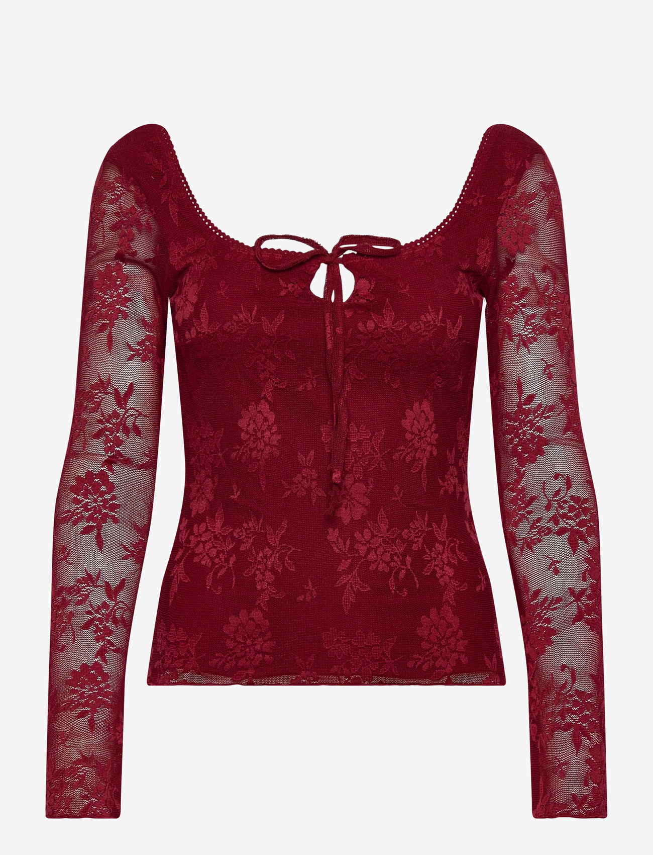 Gina Tricot - Scoop neck top - langärmlige blusen - pomegranate (3765) - 0