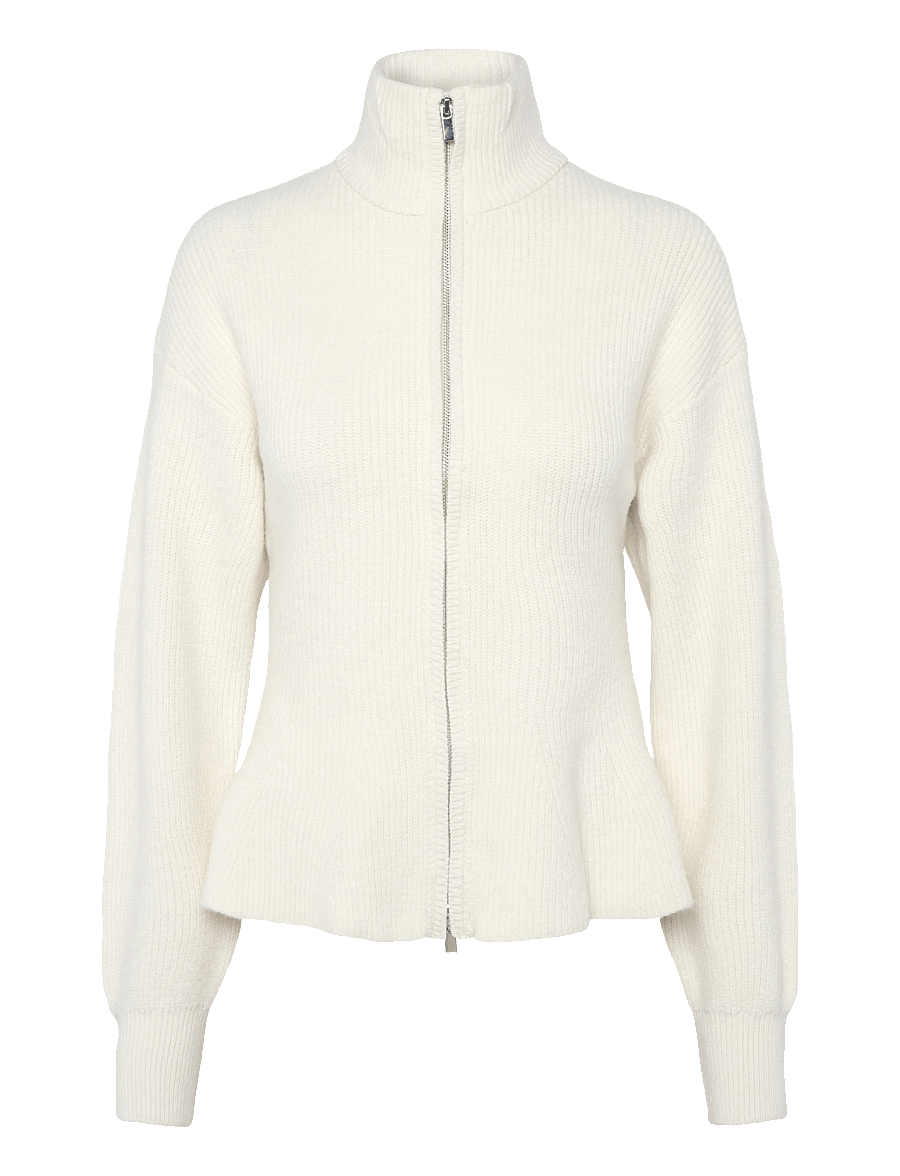 Gina Tricot - Shaped knitted zip cardigan - koftor - gardenia (1496) - 0