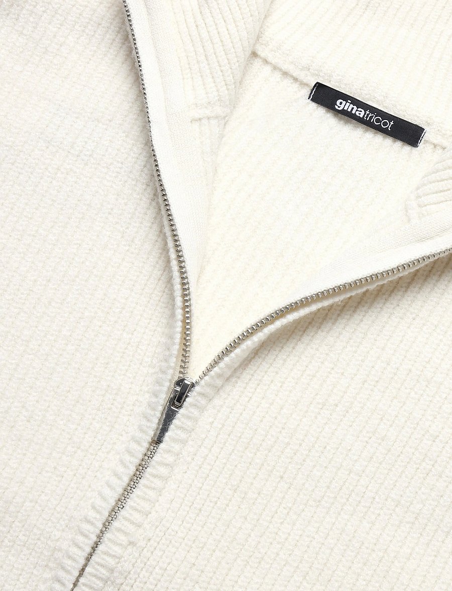 Gina Tricot - Shaped knitted zip cardigan - koftor - gardenia (1496) - 2