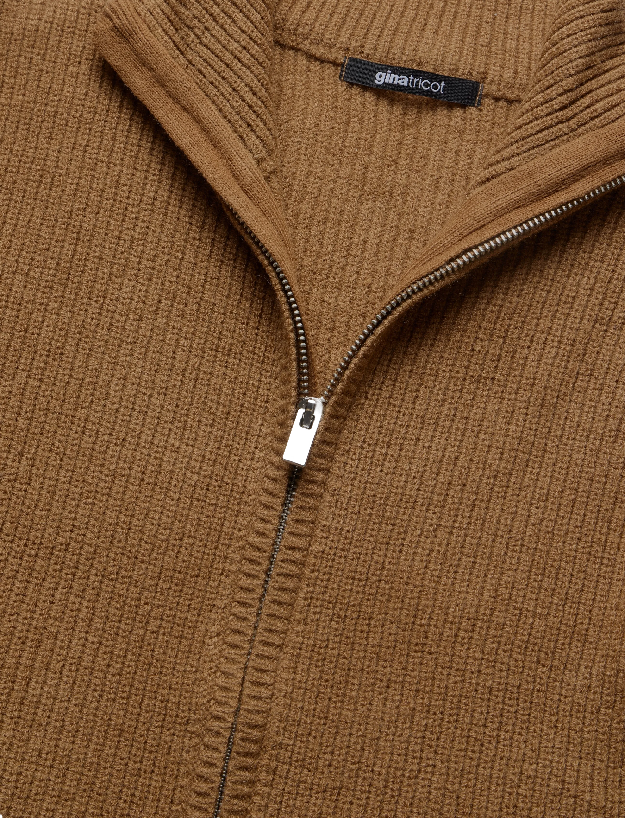Gina Tricot - Shaped knitted zip cardigan - koftor - toasted coconut - 2