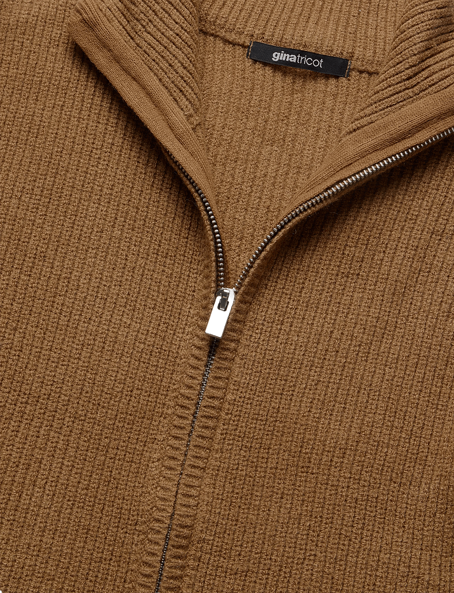 Gina Tricot - Shaped knitted zip cardigan - koftor - toasted coconut - 2