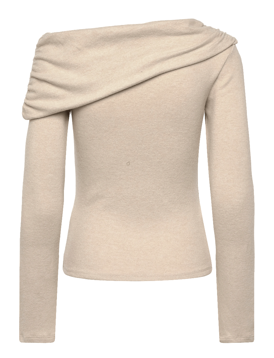 Gina Tricot - One shoulder top - långärmade toppar - beige melange (1186) - 1