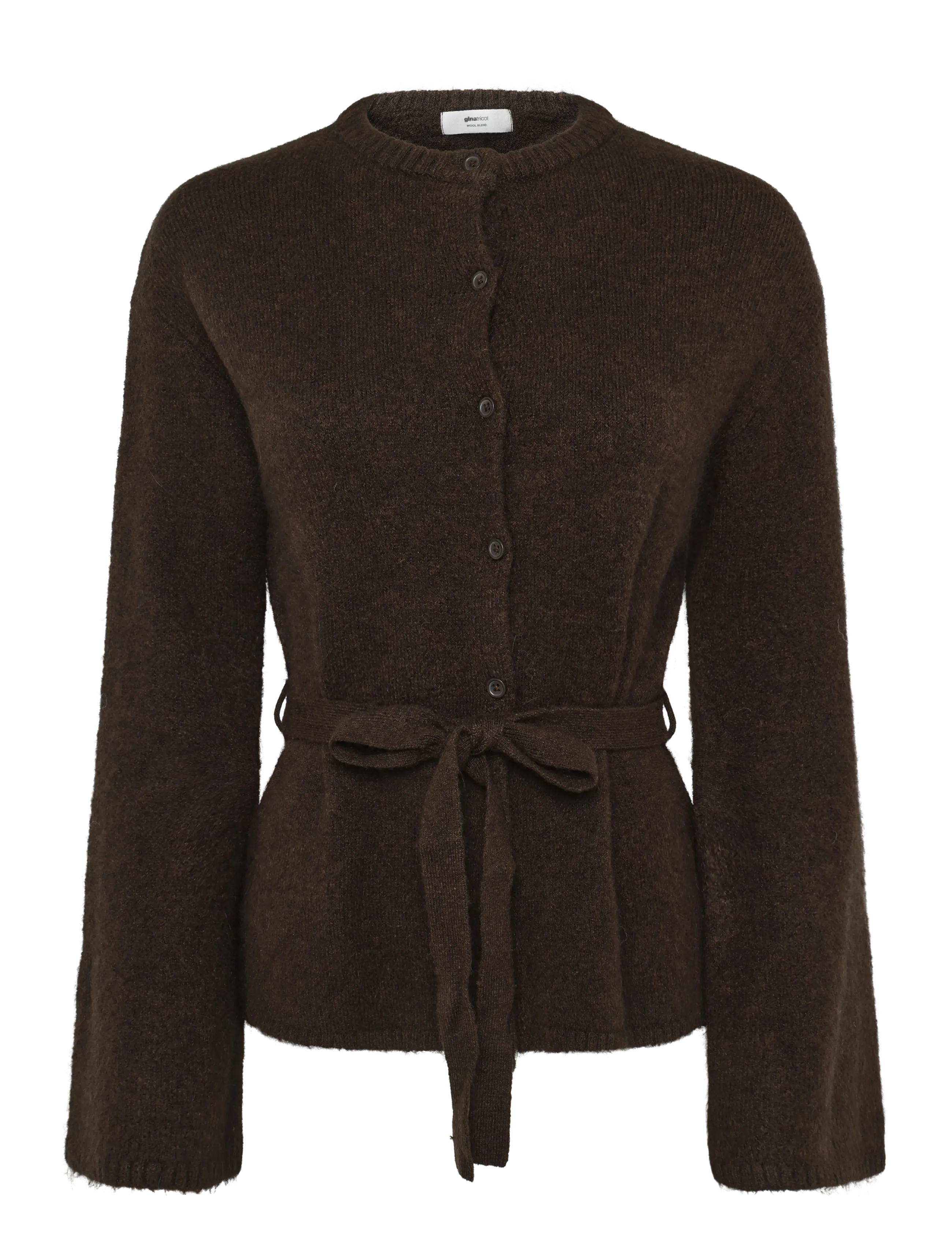 Gina Tricot Knitted tie cardigan - Inspiration - CHOCOLATE BROWN (7085) / brown