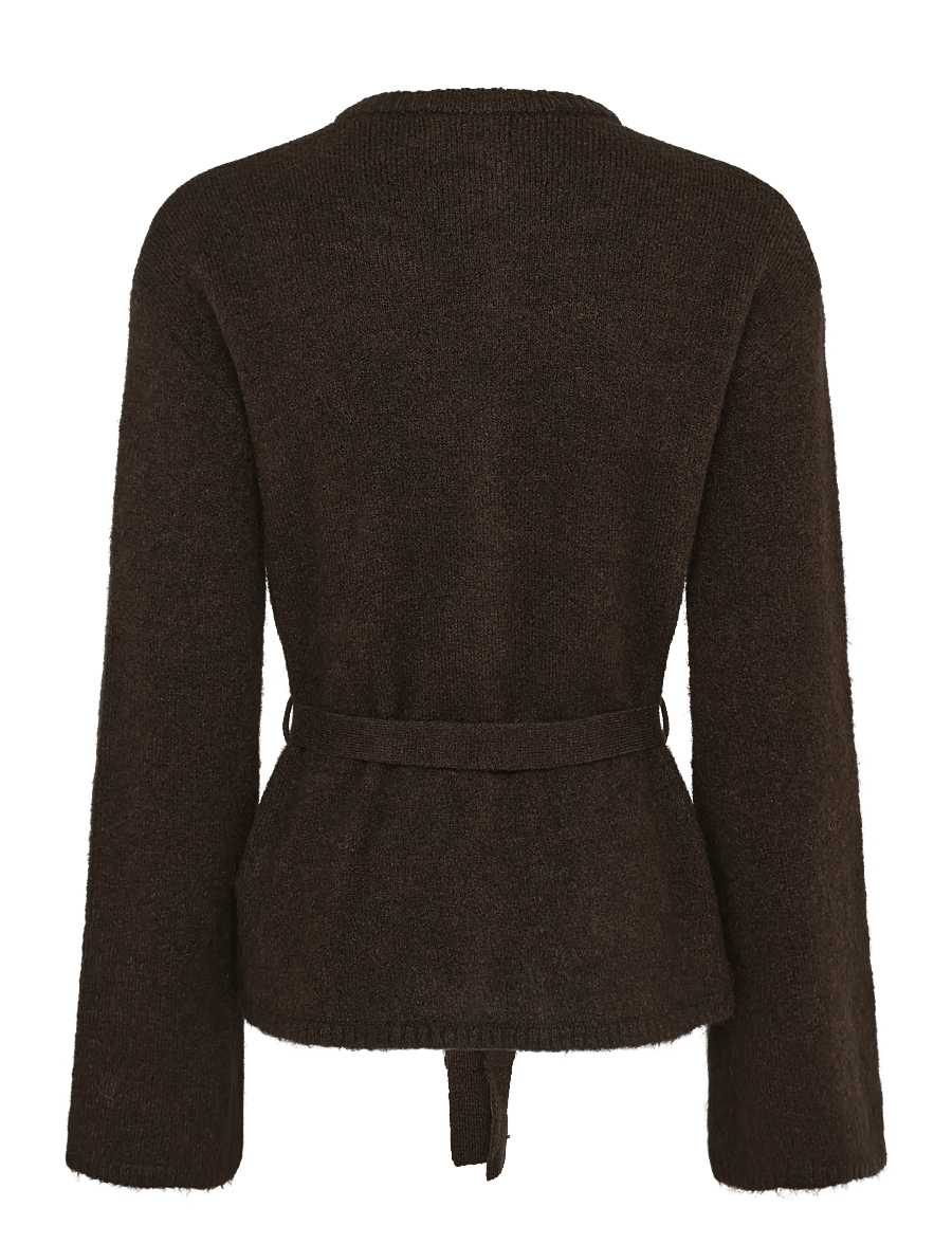 Gina Tricot - Knitted tie cardigan - cardigans - chocolate brown (7085) - 1