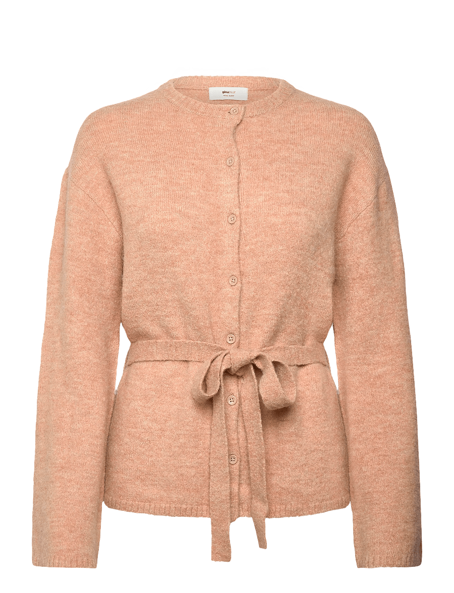 Gina Tricot - Knitted tie cardigan - strickjacken - fudge (3066) - 0